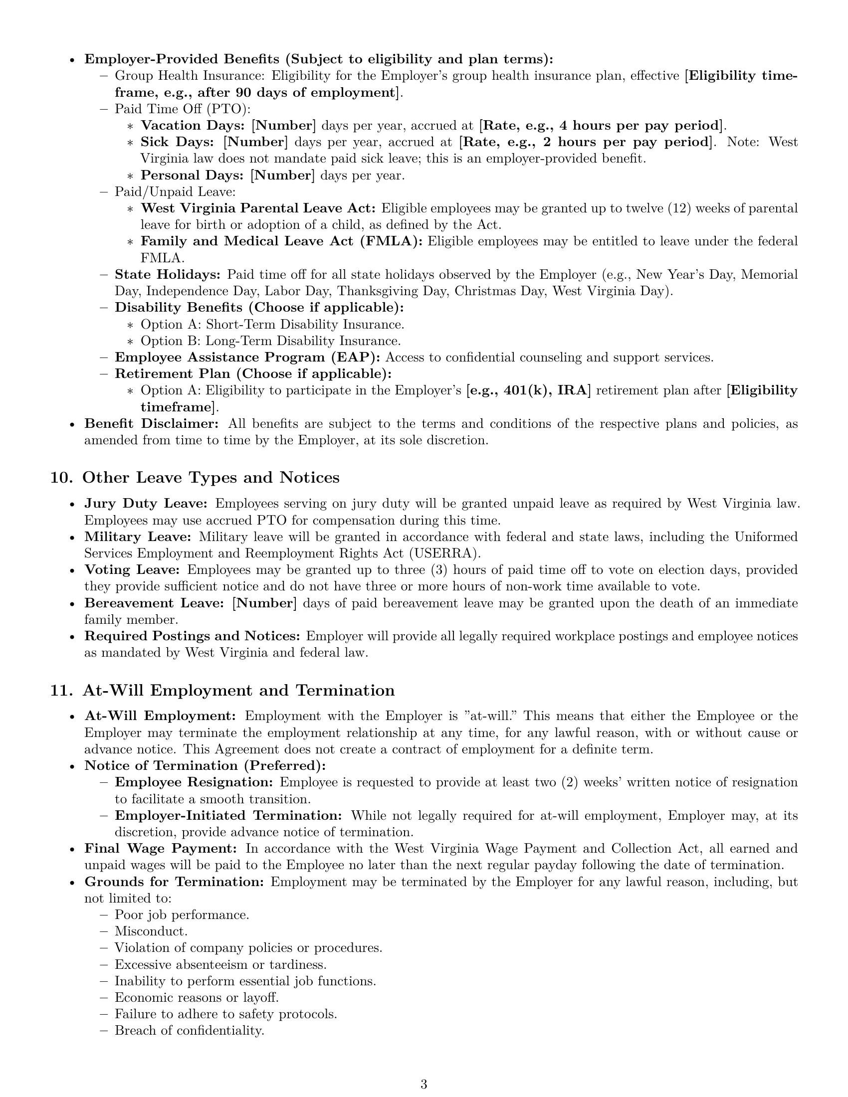 Preview page 3 of Pro West Virginia office assistant employment contract template