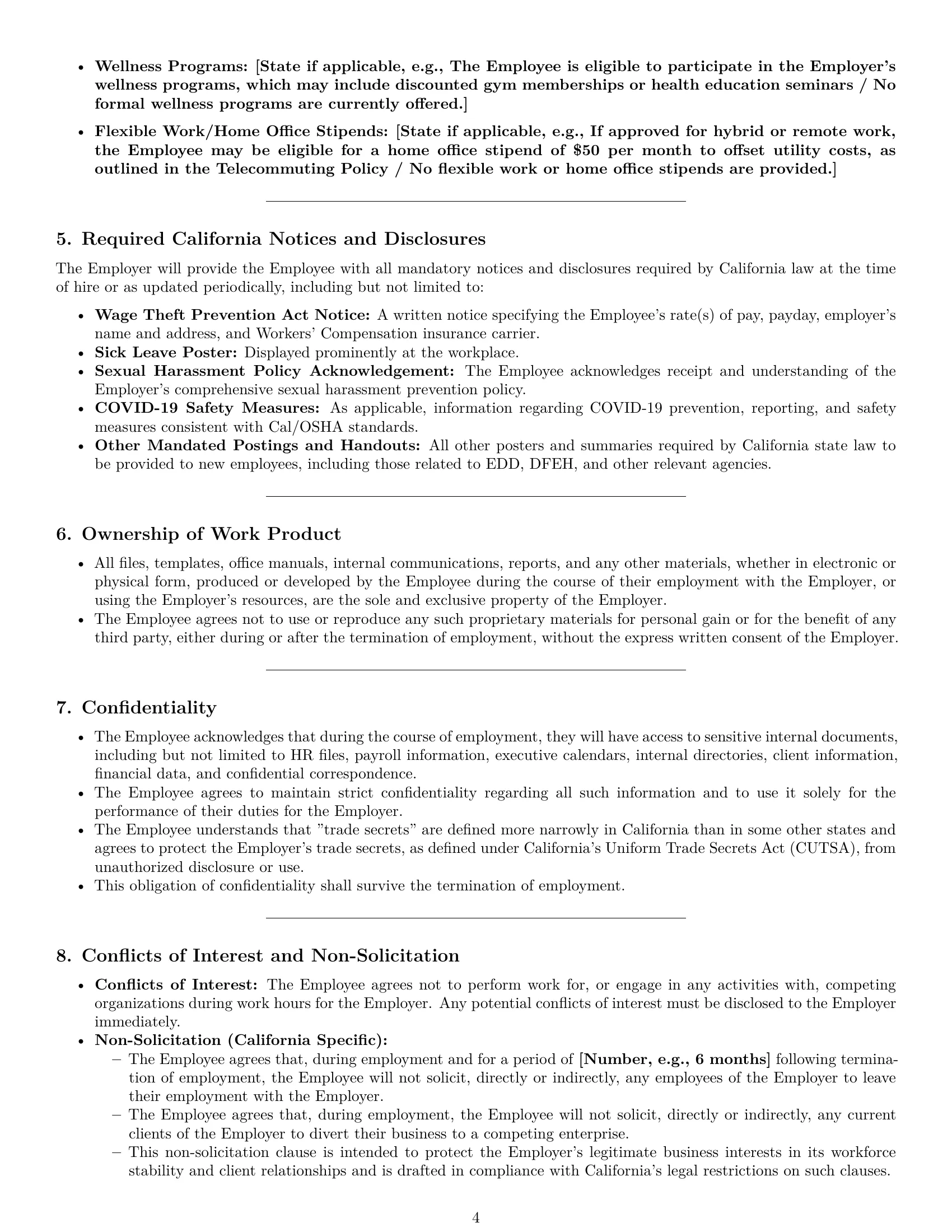 Preview page 4 of Pro California office assistant employment contract template