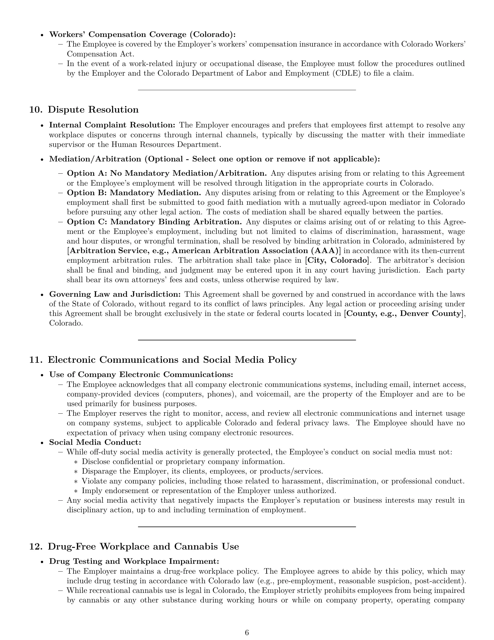 Preview page 6 of Pro Colorado office assistant employment contract template