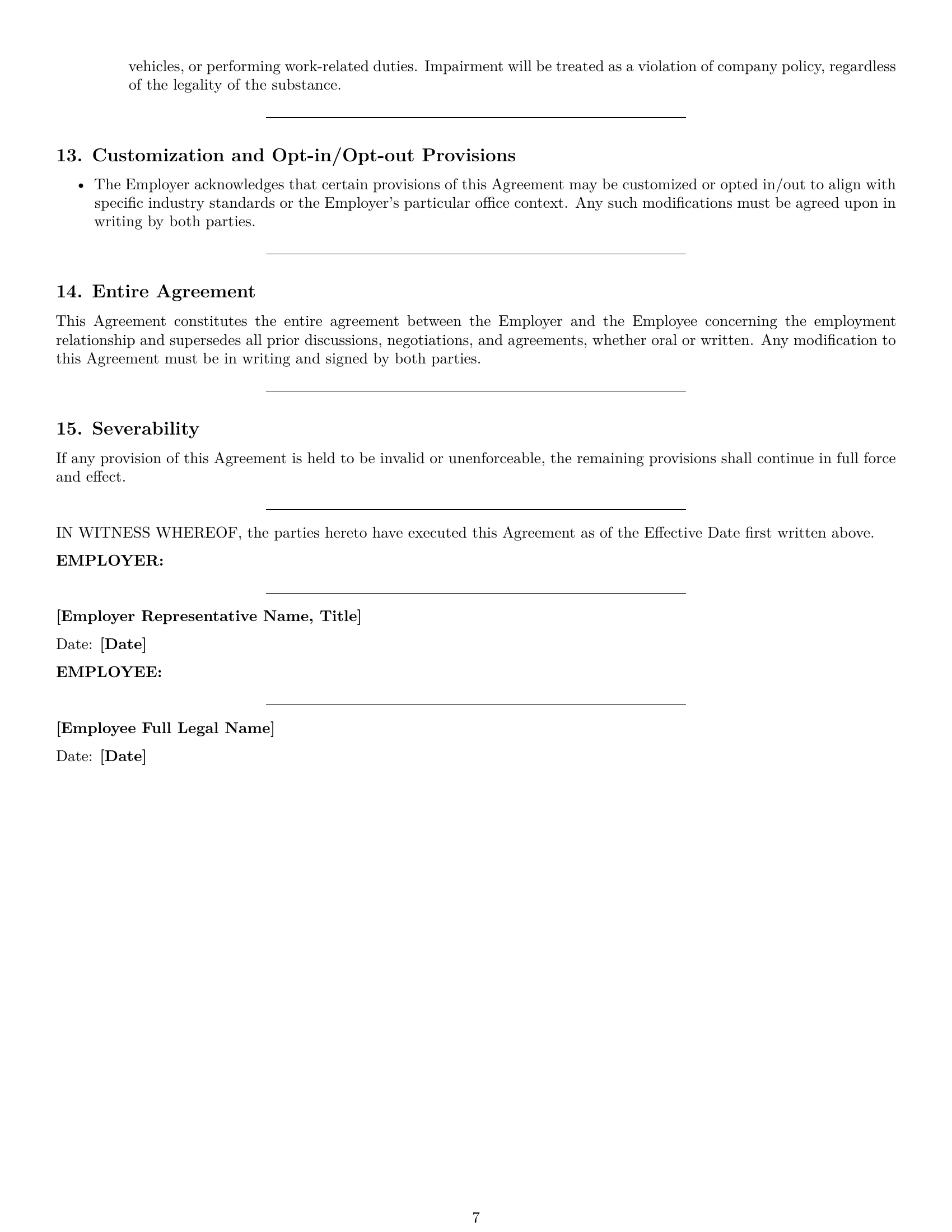 Preview page 7 of Pro Colorado office assistant employment contract template