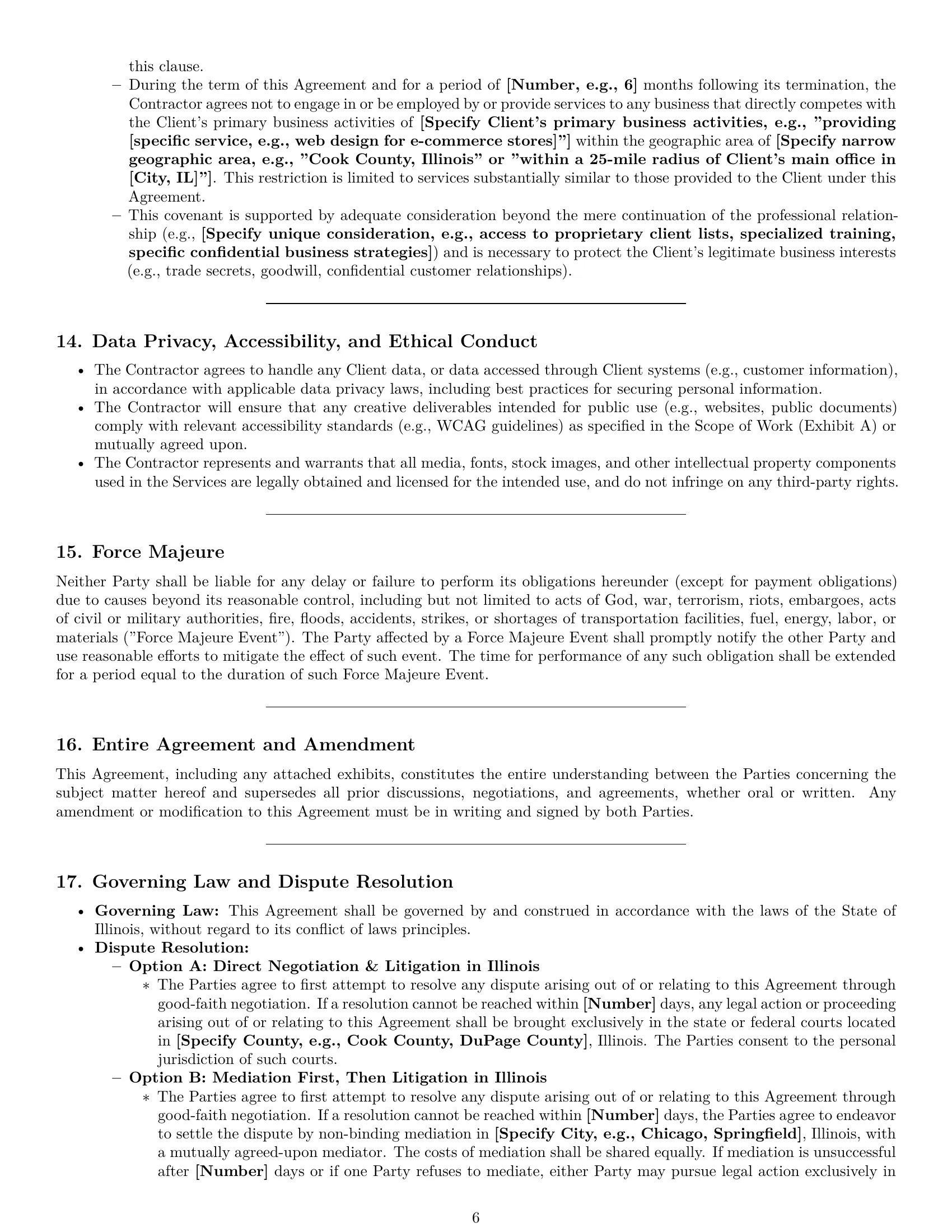 Preview page 6 of Pro Illinois creative independent contractor agreement template