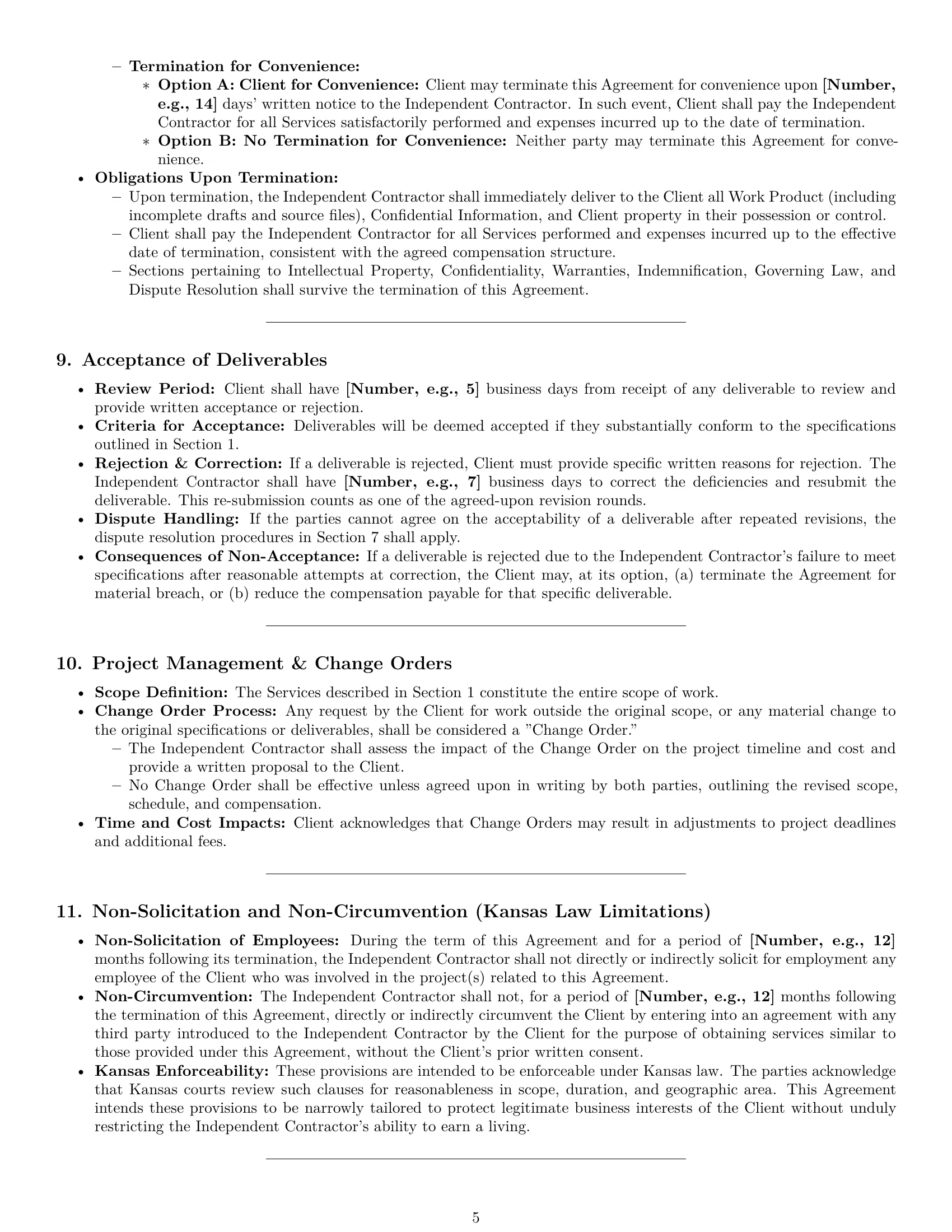 Preview page 5 of Pro Kansas creative independent contractor agreement template