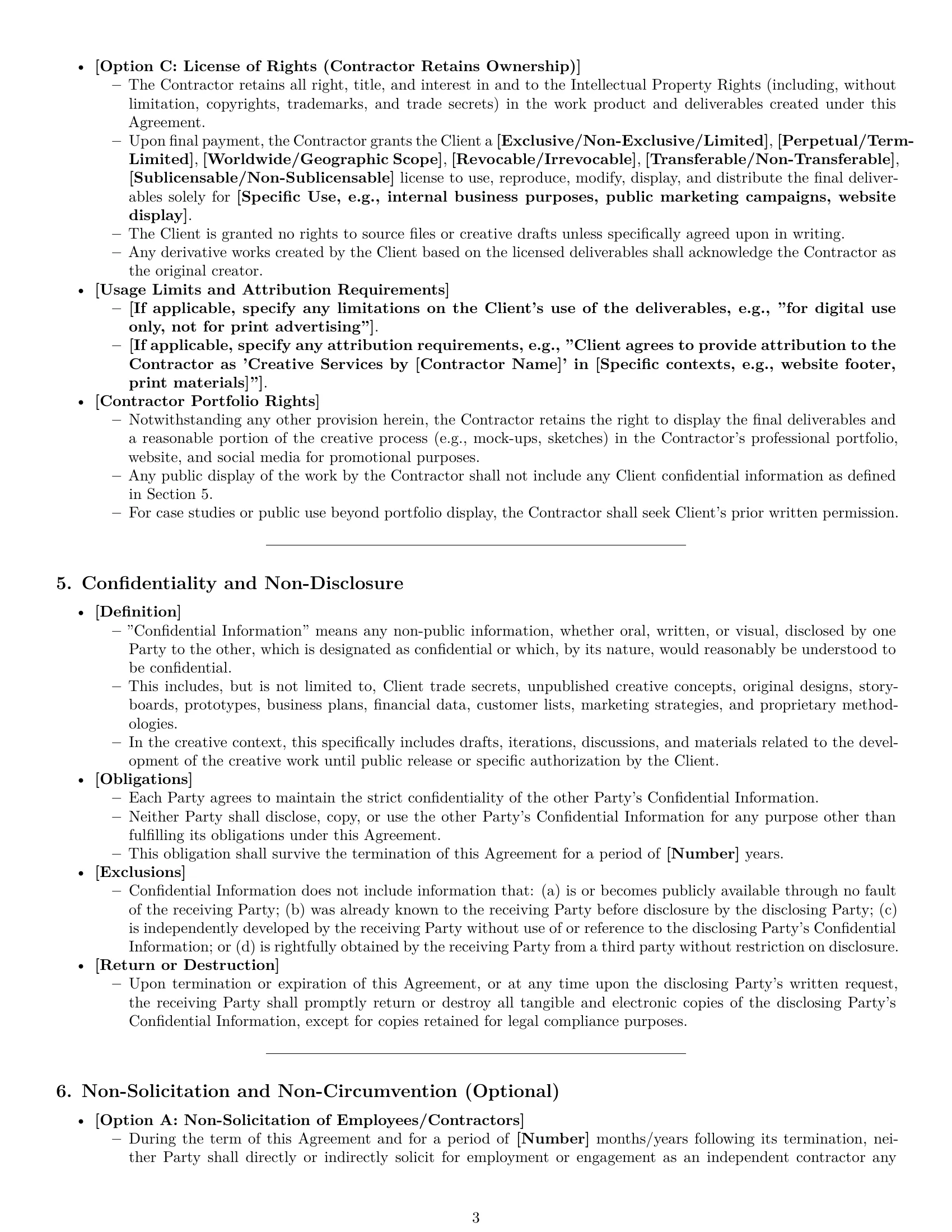 Preview page 3 of Pro Kentucky creative independent contractor agreement template