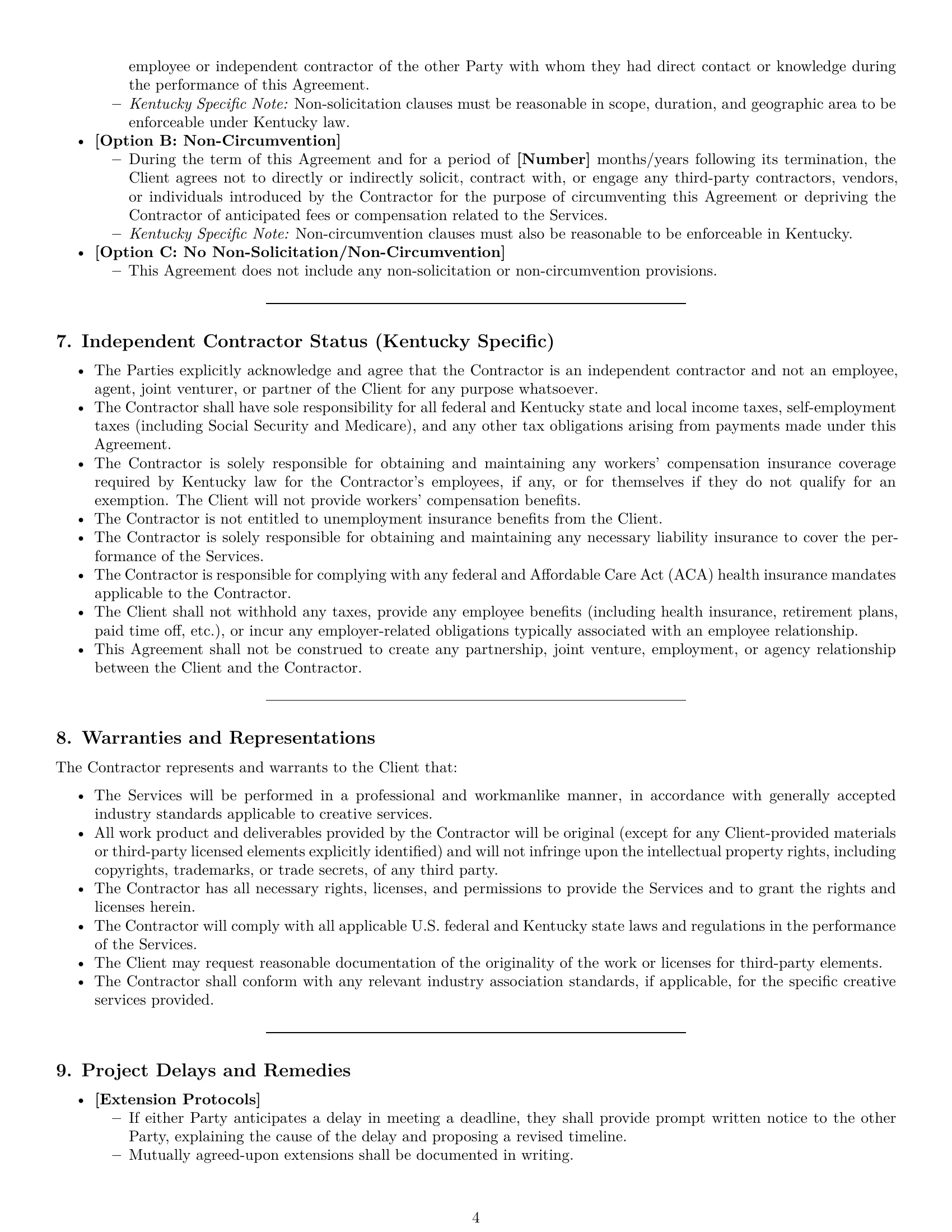 Preview page 4 of Pro Kentucky creative independent contractor agreement template