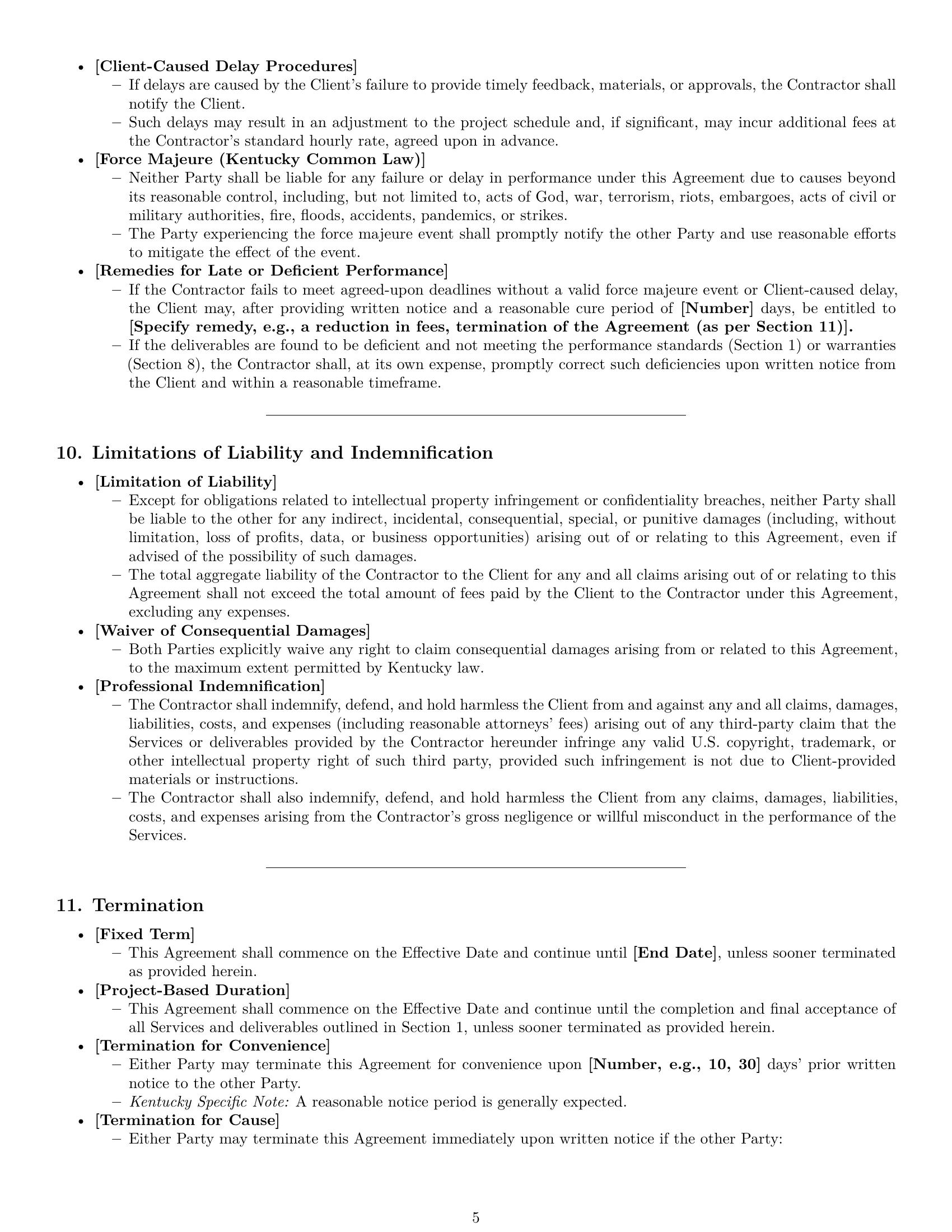 Preview page 5 of Pro Kentucky creative independent contractor agreement template