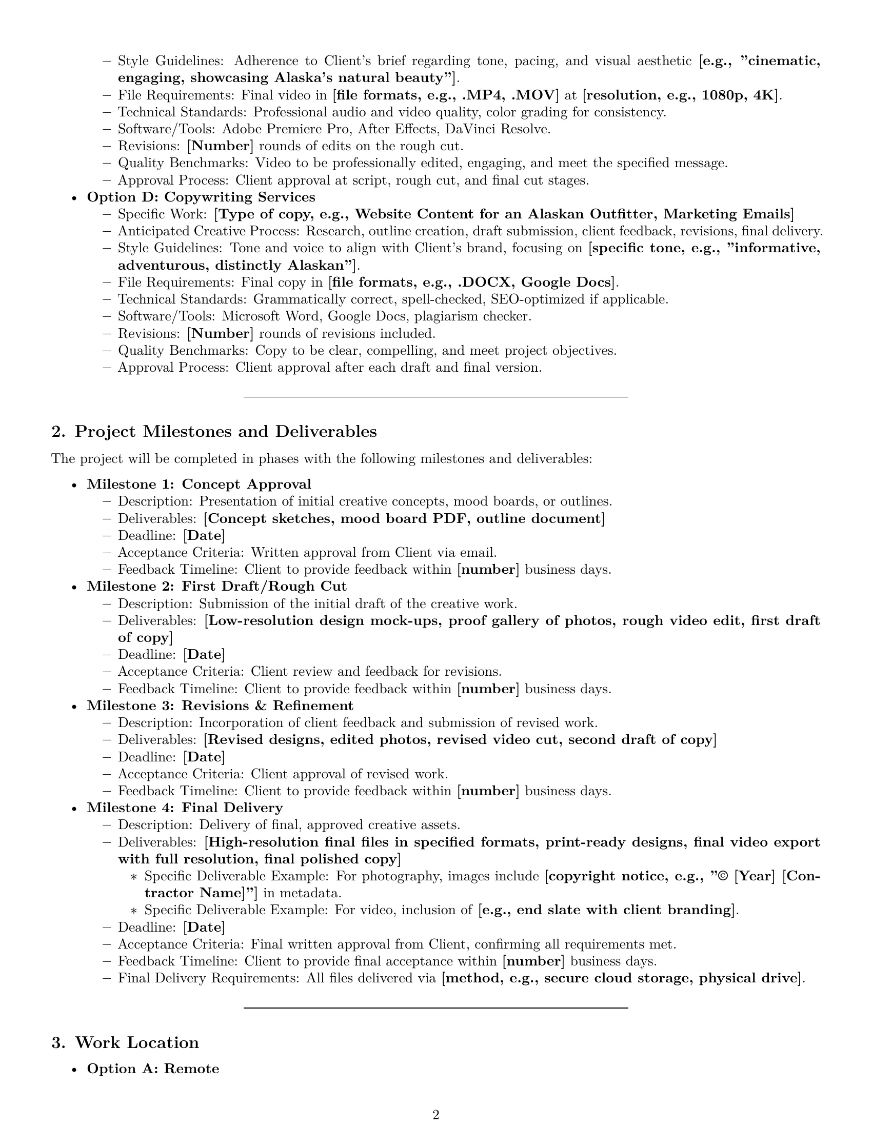 Preview page 2 of Pro Alaska creative independent contractor agreement template