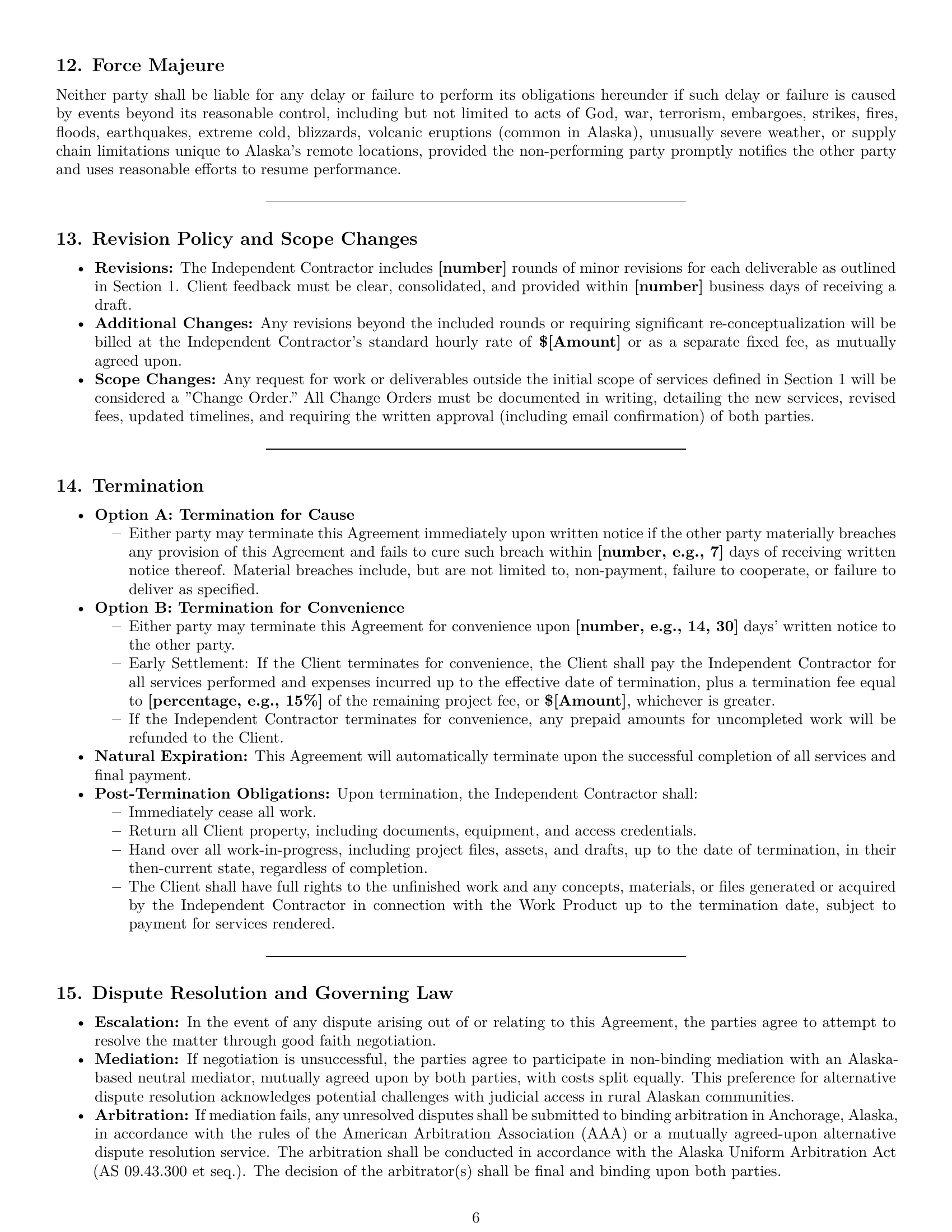 Preview page 6 of Pro Alaska creative independent contractor agreement template