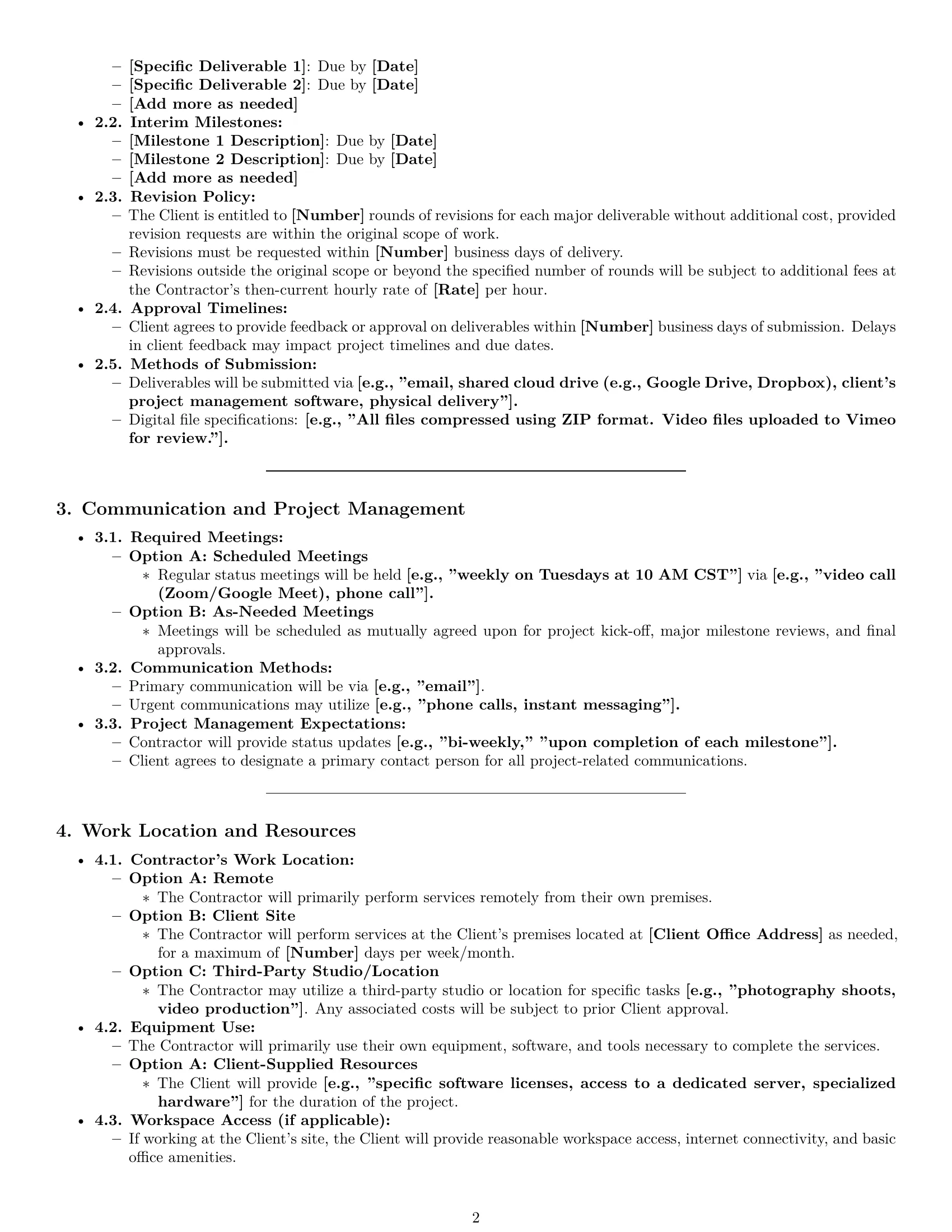 Preview page 2 of Pro Minnesota creative independent contractor agreement template