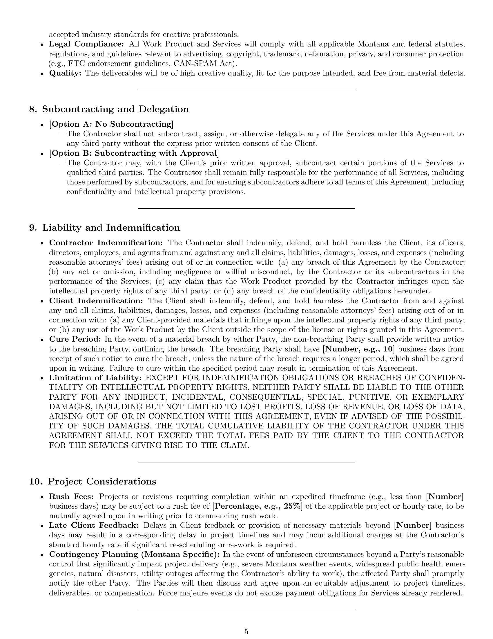 Preview page 5 of Pro Montana creative independent contractor agreement template