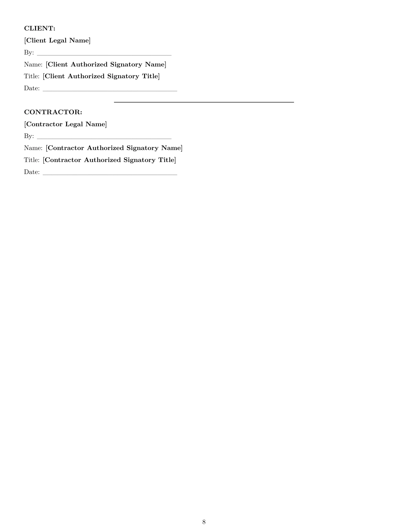 Preview page 8 of Pro Montana creative independent contractor agreement template
