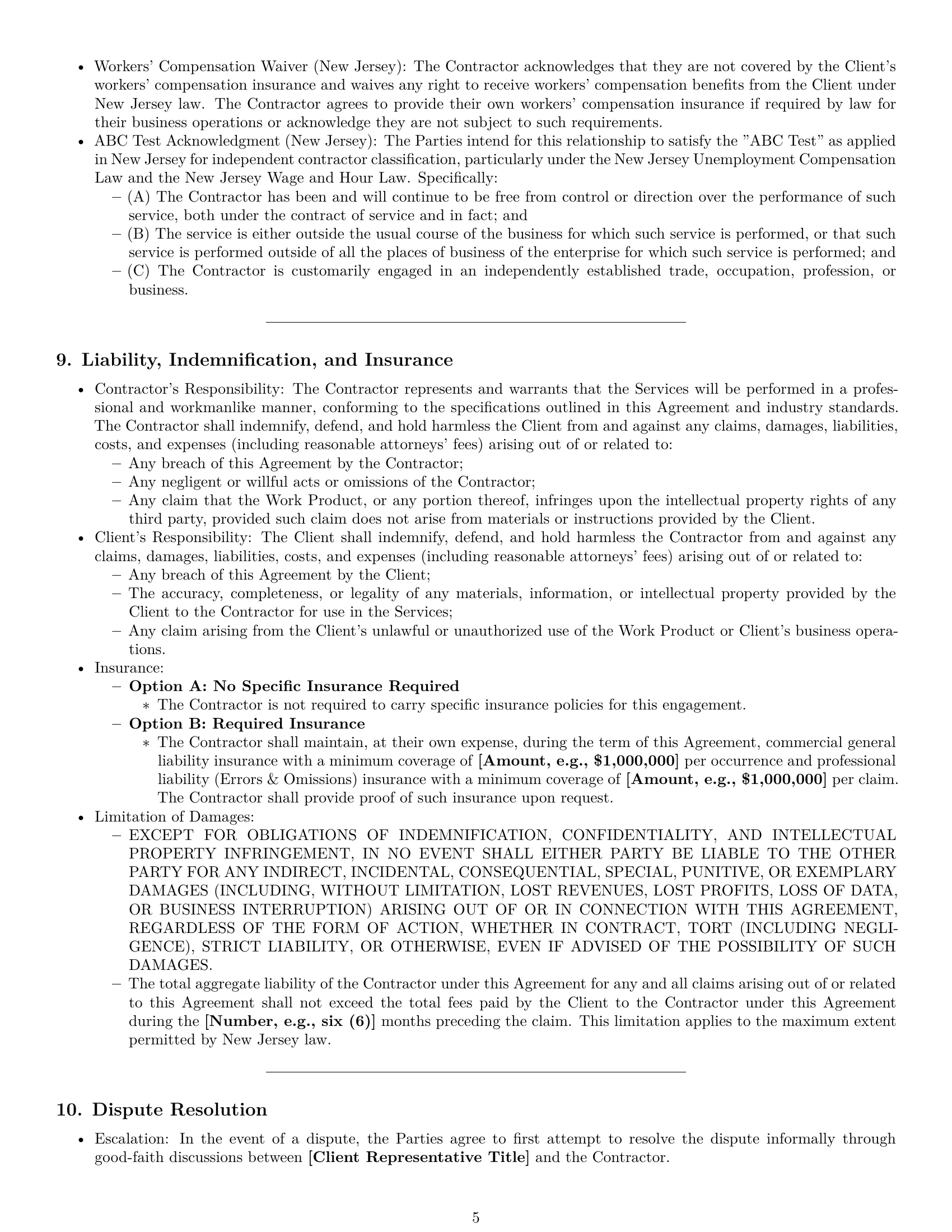 Preview page 5 of Pro New Jersey creative independent contractor agreement template