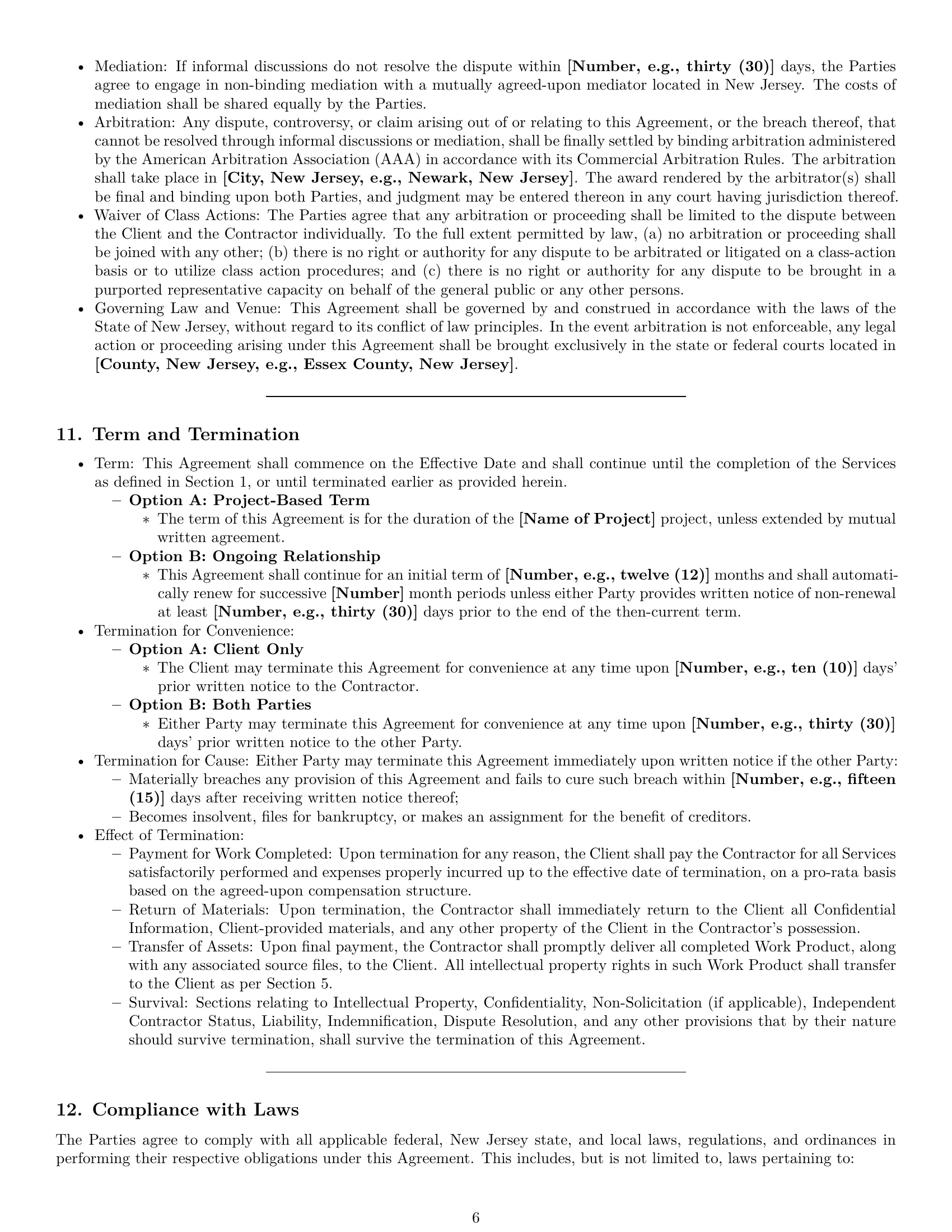Preview page 6 of Pro New Jersey creative independent contractor agreement template