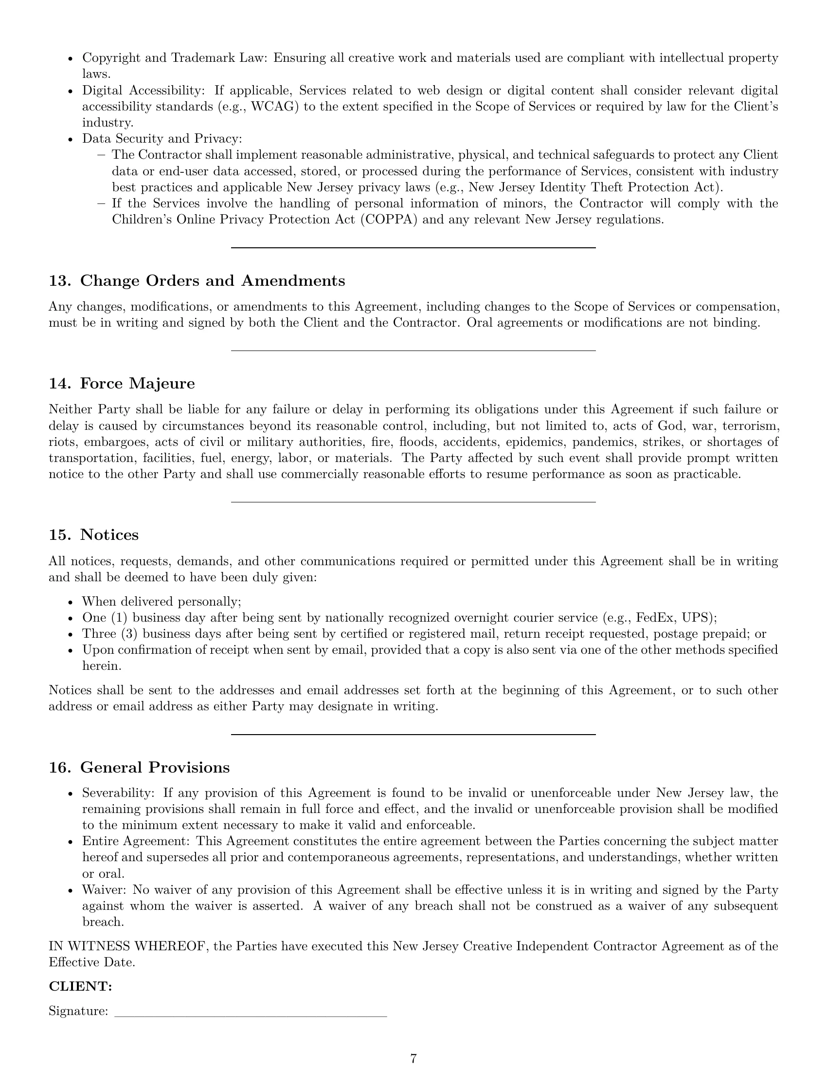 Preview page 7 of Pro New Jersey creative independent contractor agreement template