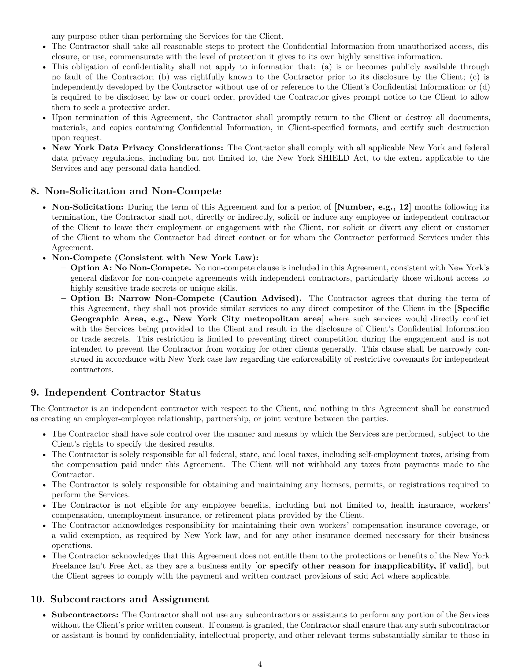 Preview page 4 of Pro New York creative independent contractor agreement template
