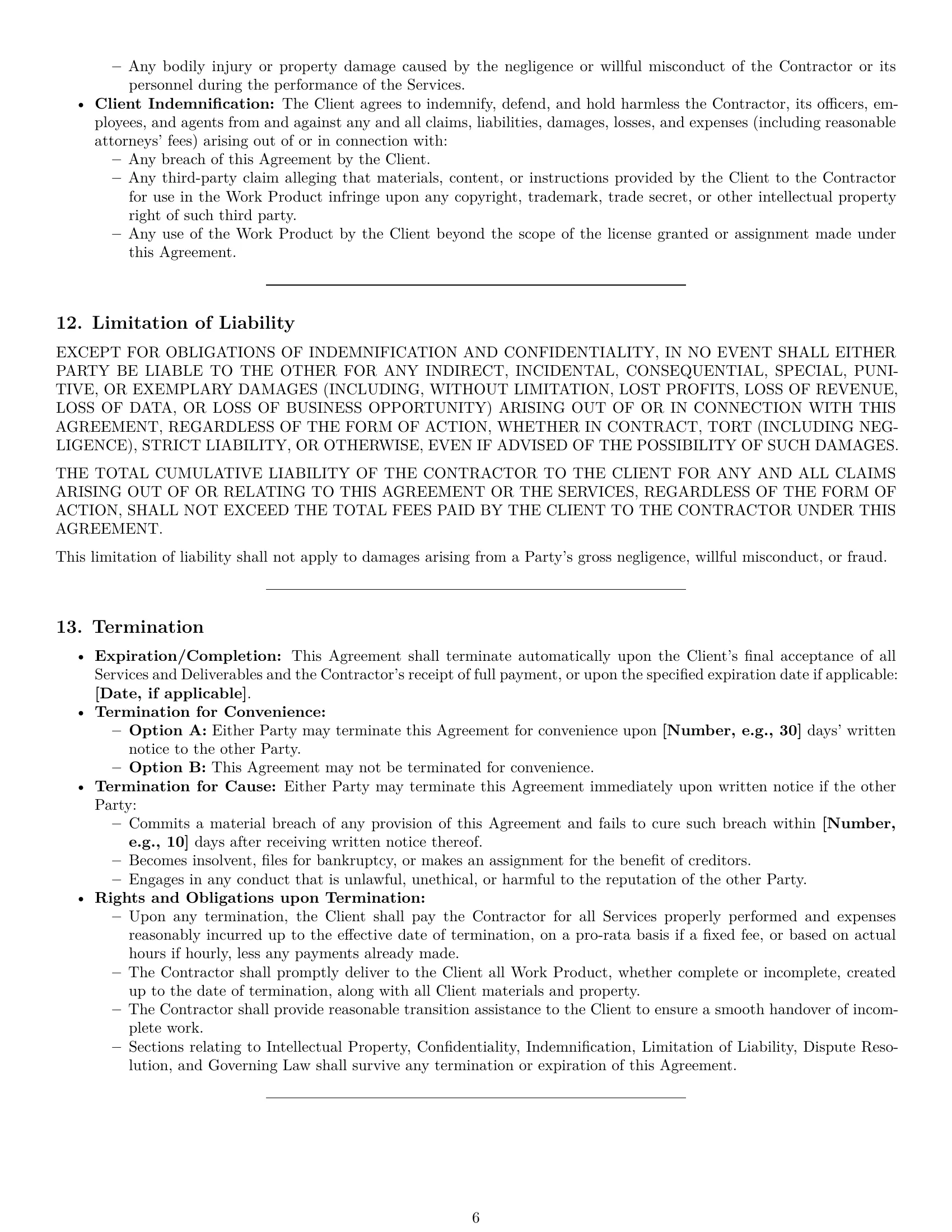 Preview page 6 of Pro Ohio creative independent contractor agreement template