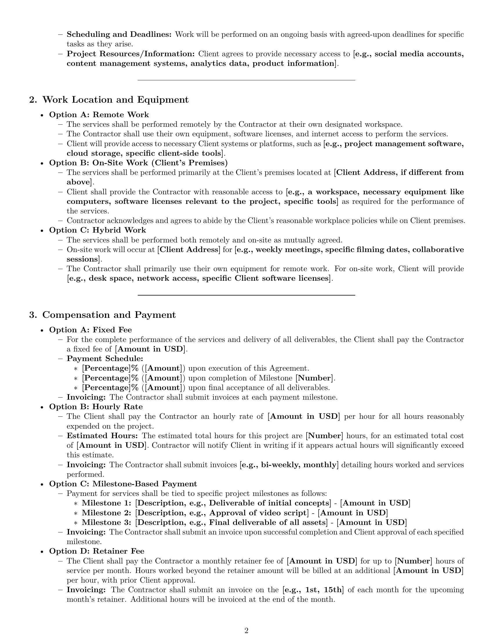 Preview page 2 of Pro Oklahoma creative independent contractor agreement template
