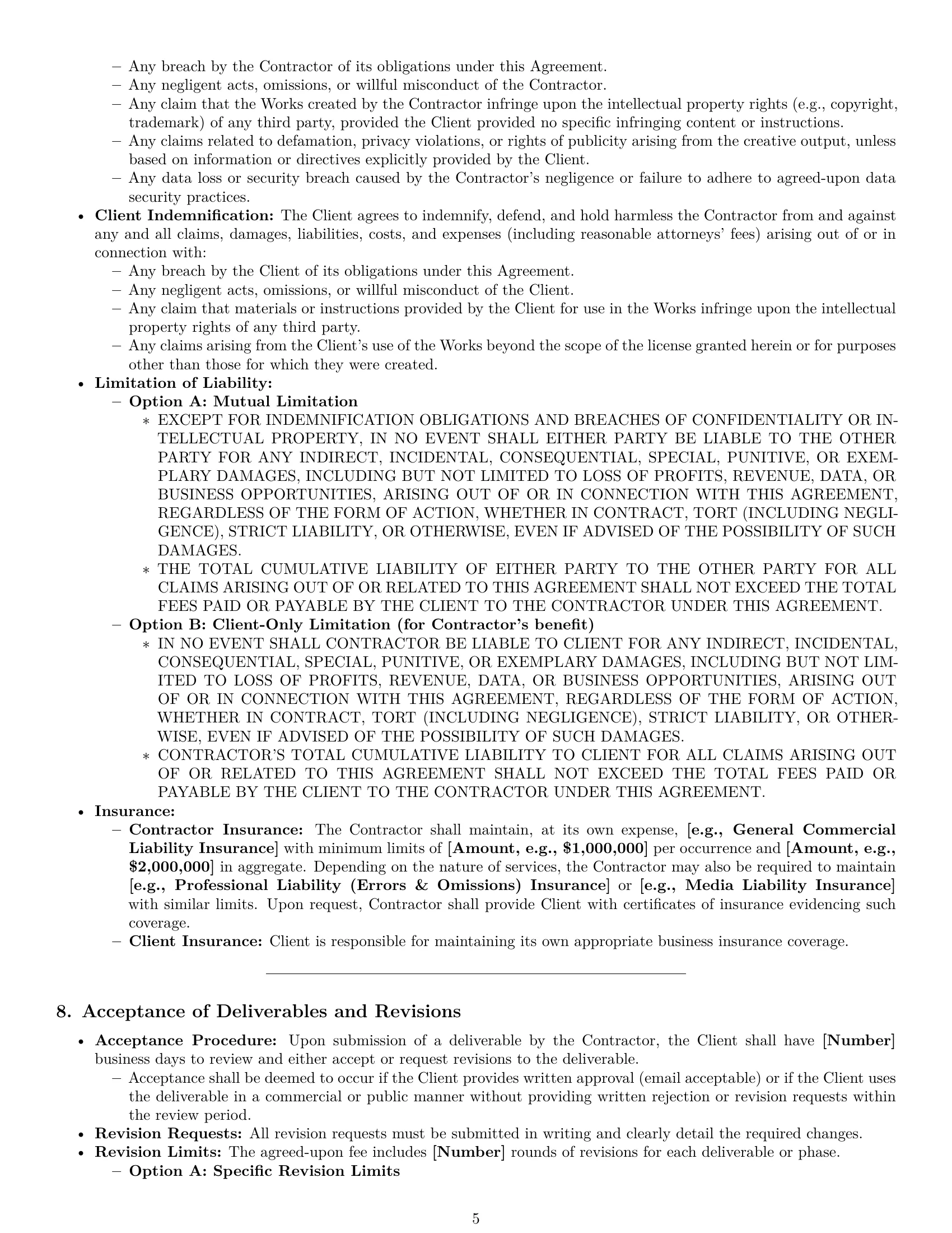 Preview page 5 of Pro Oklahoma creative independent contractor agreement template