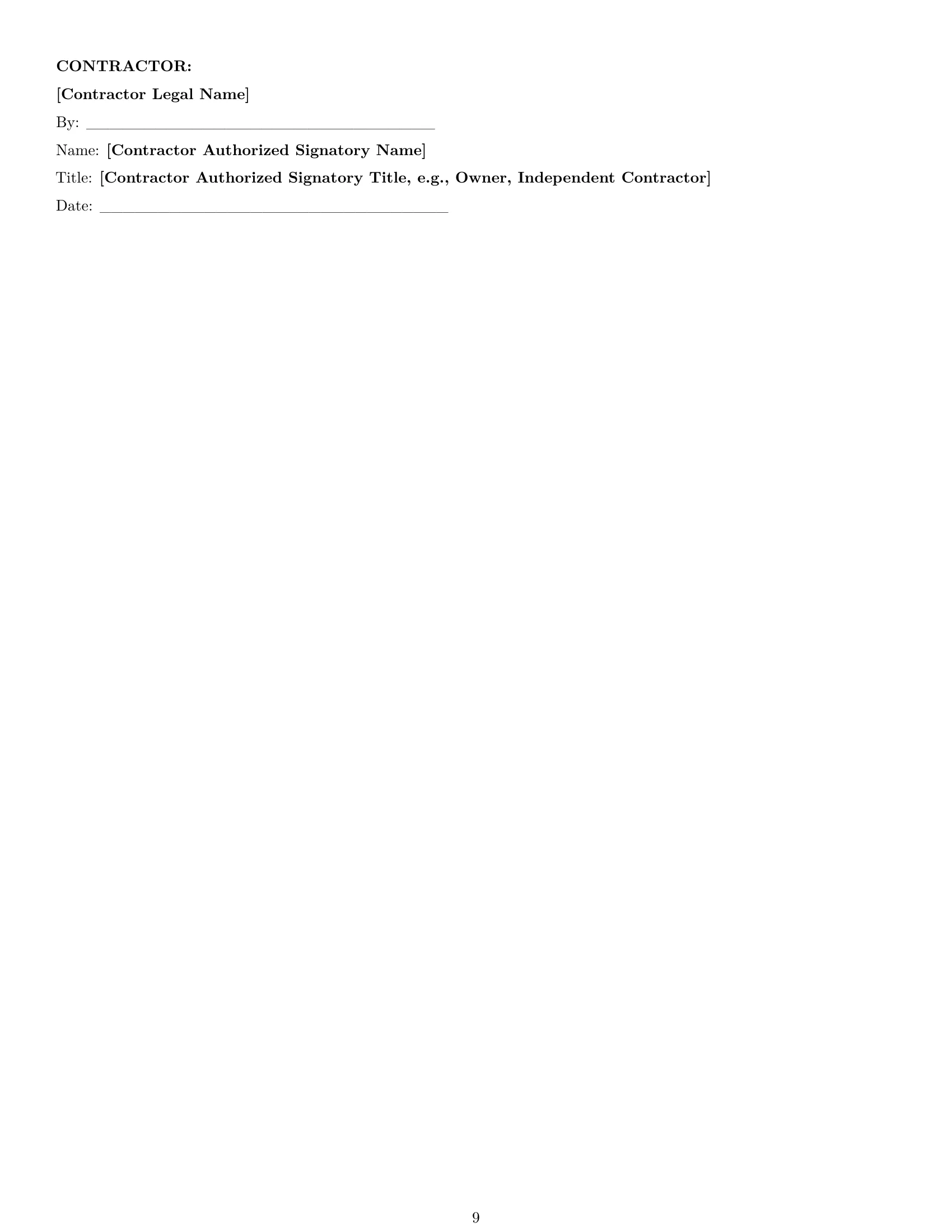 Preview page 9 of Pro Oklahoma creative independent contractor agreement template