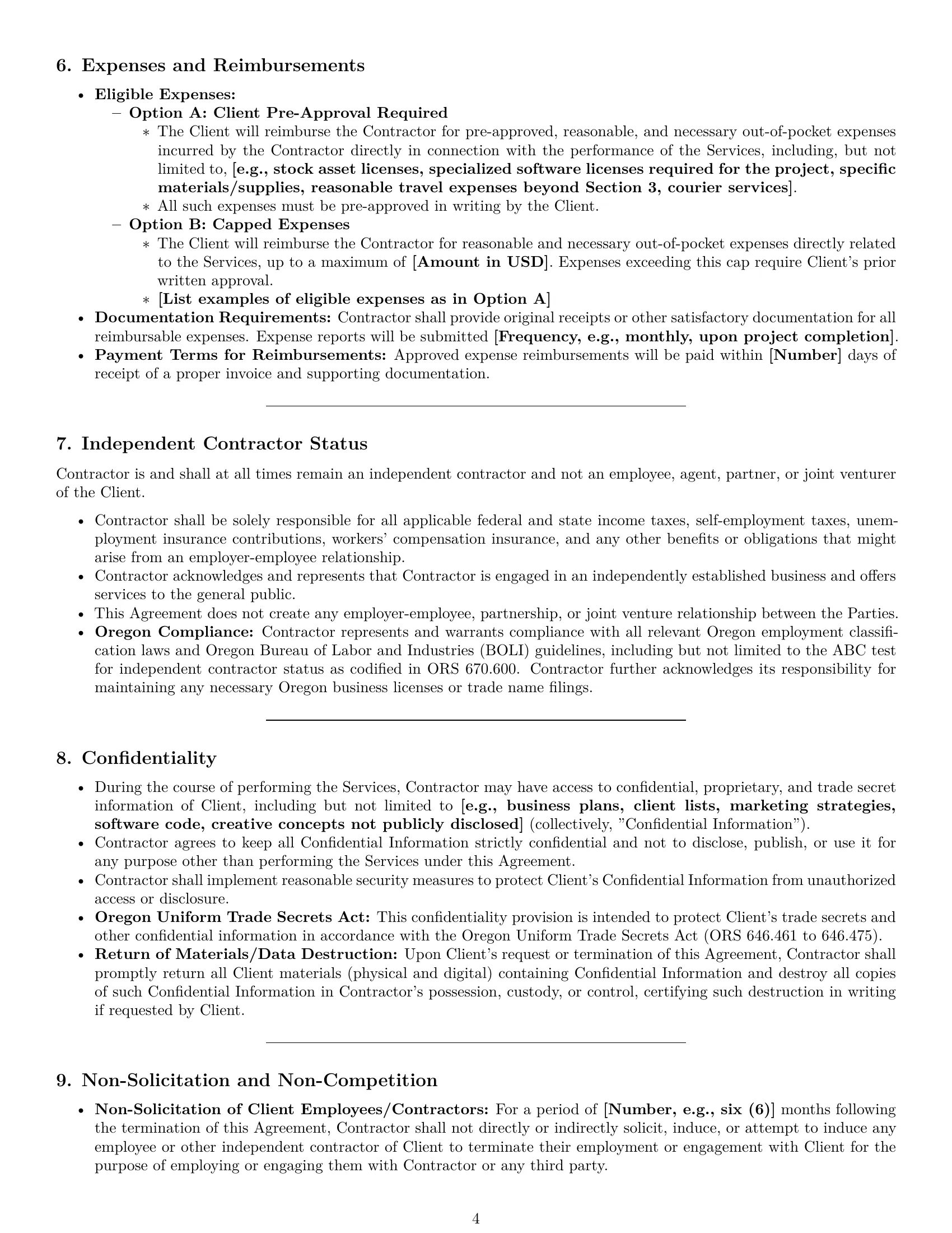 Preview page 4 of Pro Oregon creative independent contractor agreement template