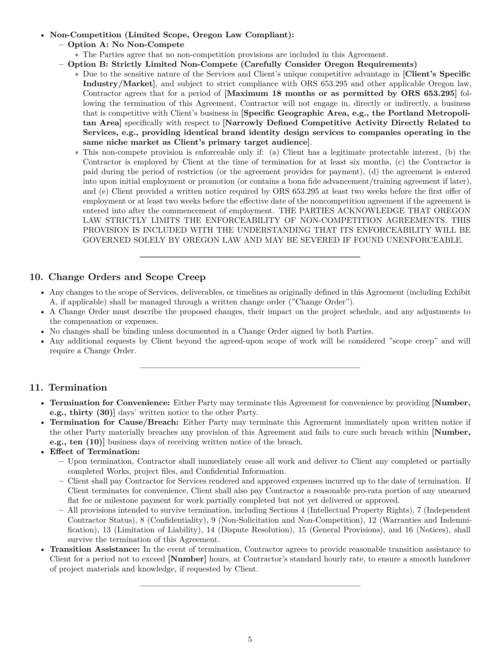 Preview page 5 of Pro Oregon creative independent contractor agreement template
