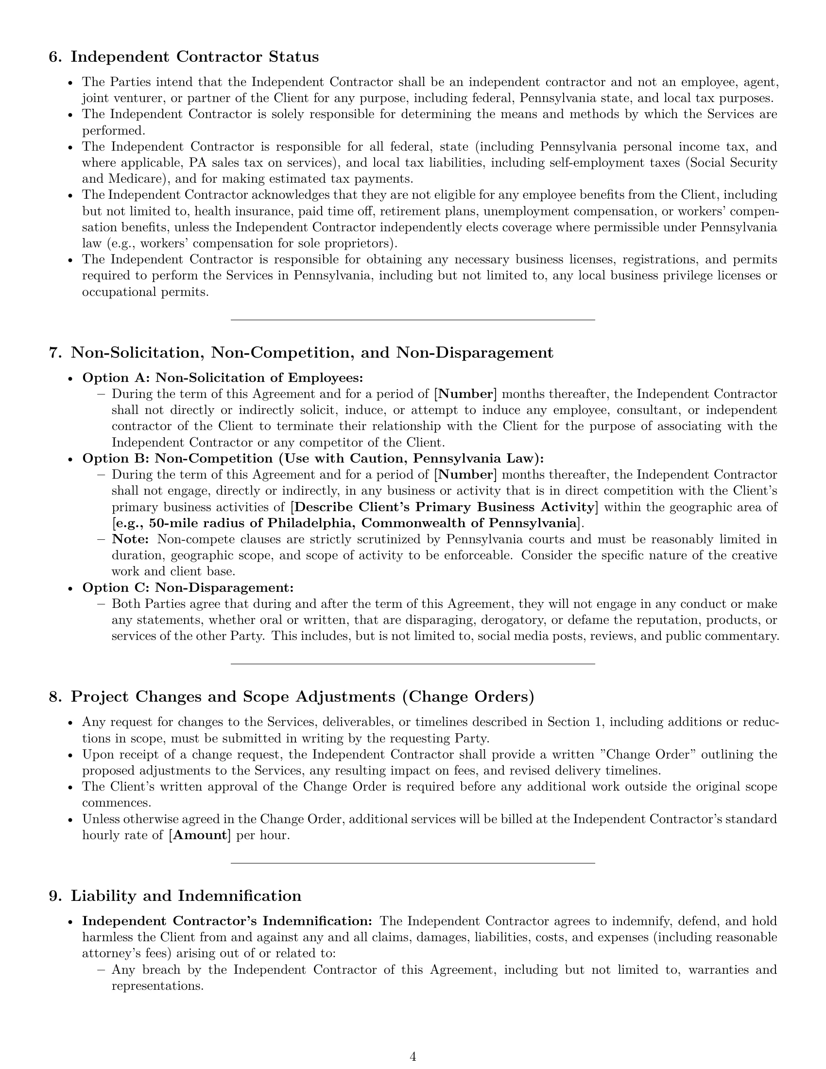 Preview page 4 of Pro Pennsylvania creative independent contractor agreement template