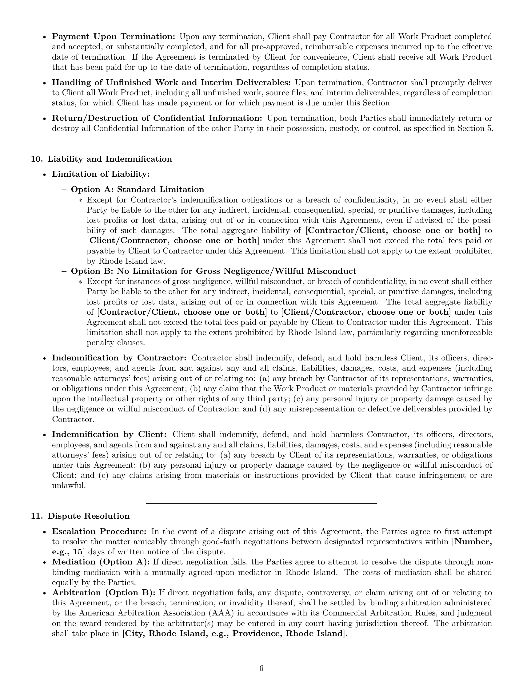 Preview page 6 of Pro Rhode Island creative independent contractor agreement template