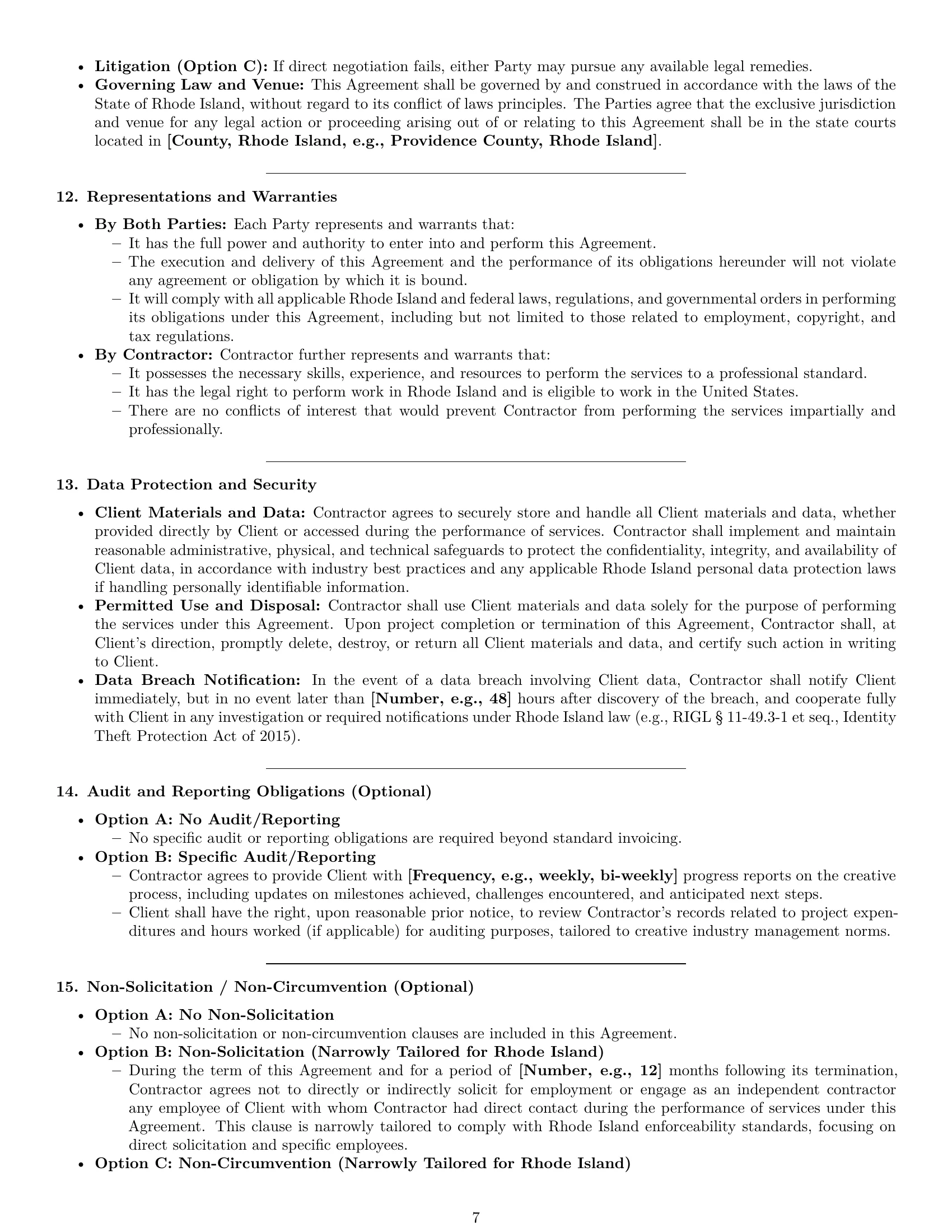 Preview page 7 of Pro Rhode Island creative independent contractor agreement template