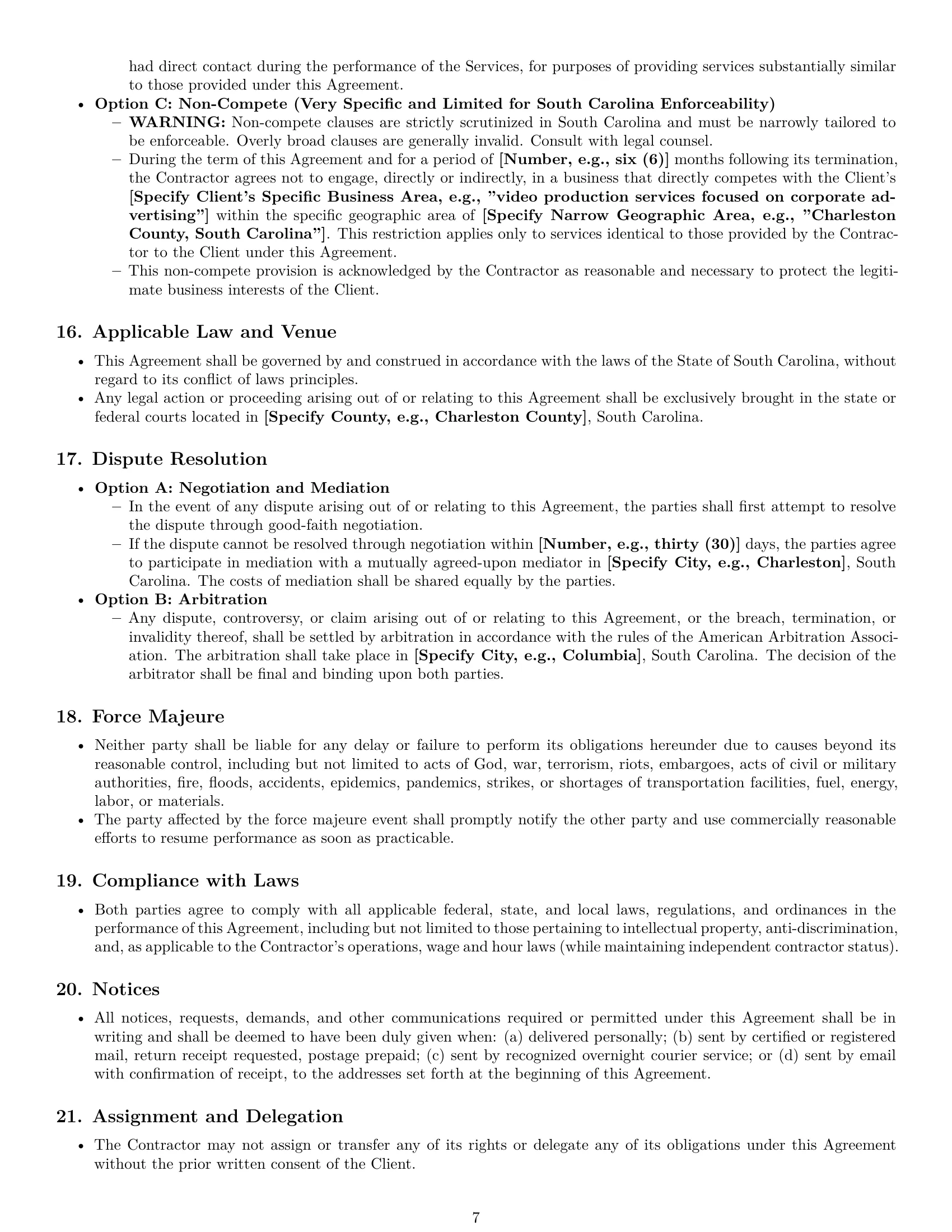 Preview page 7 of Pro South Carolina creative independent contractor agreement template