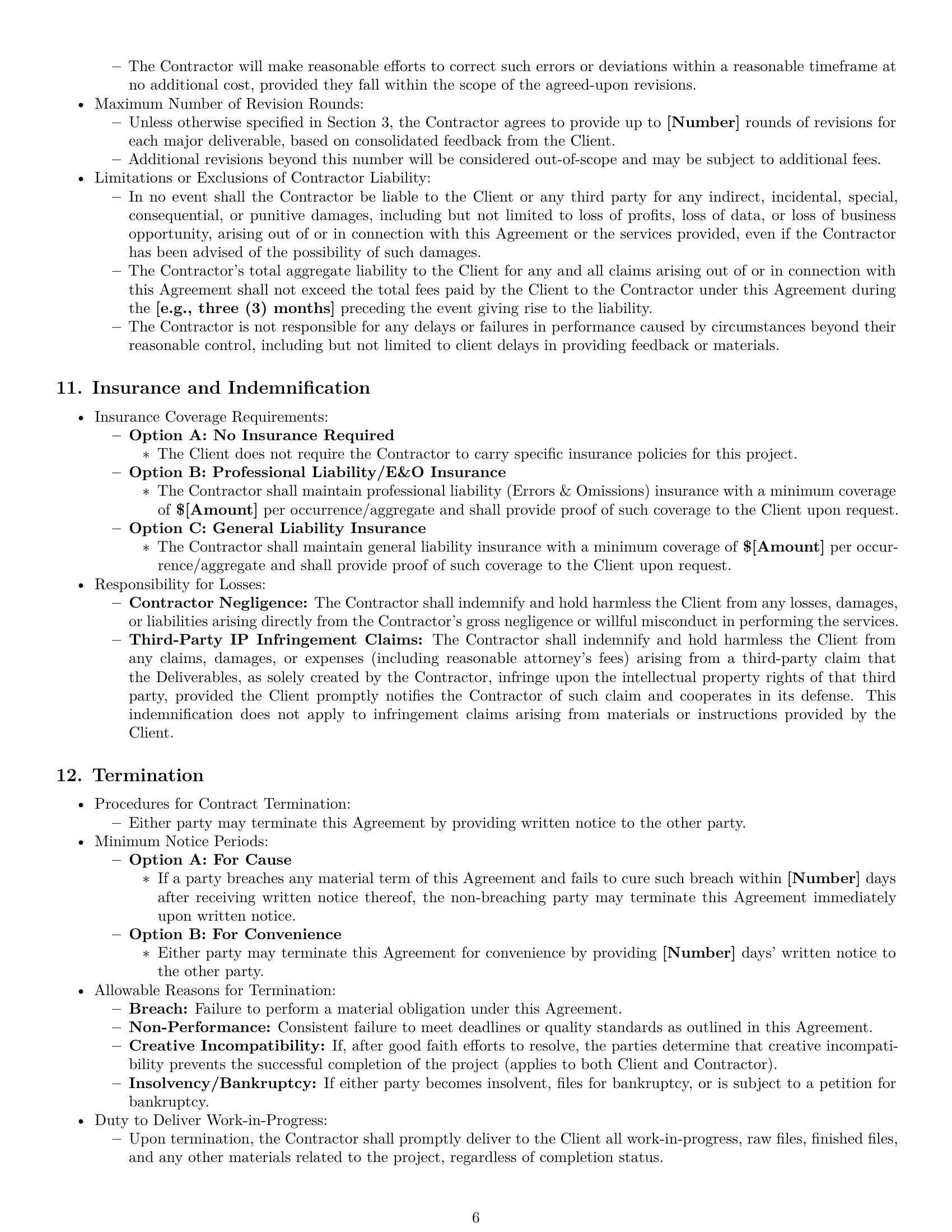 Preview page 6 of Pro South Dakota creative independent contractor agreement template