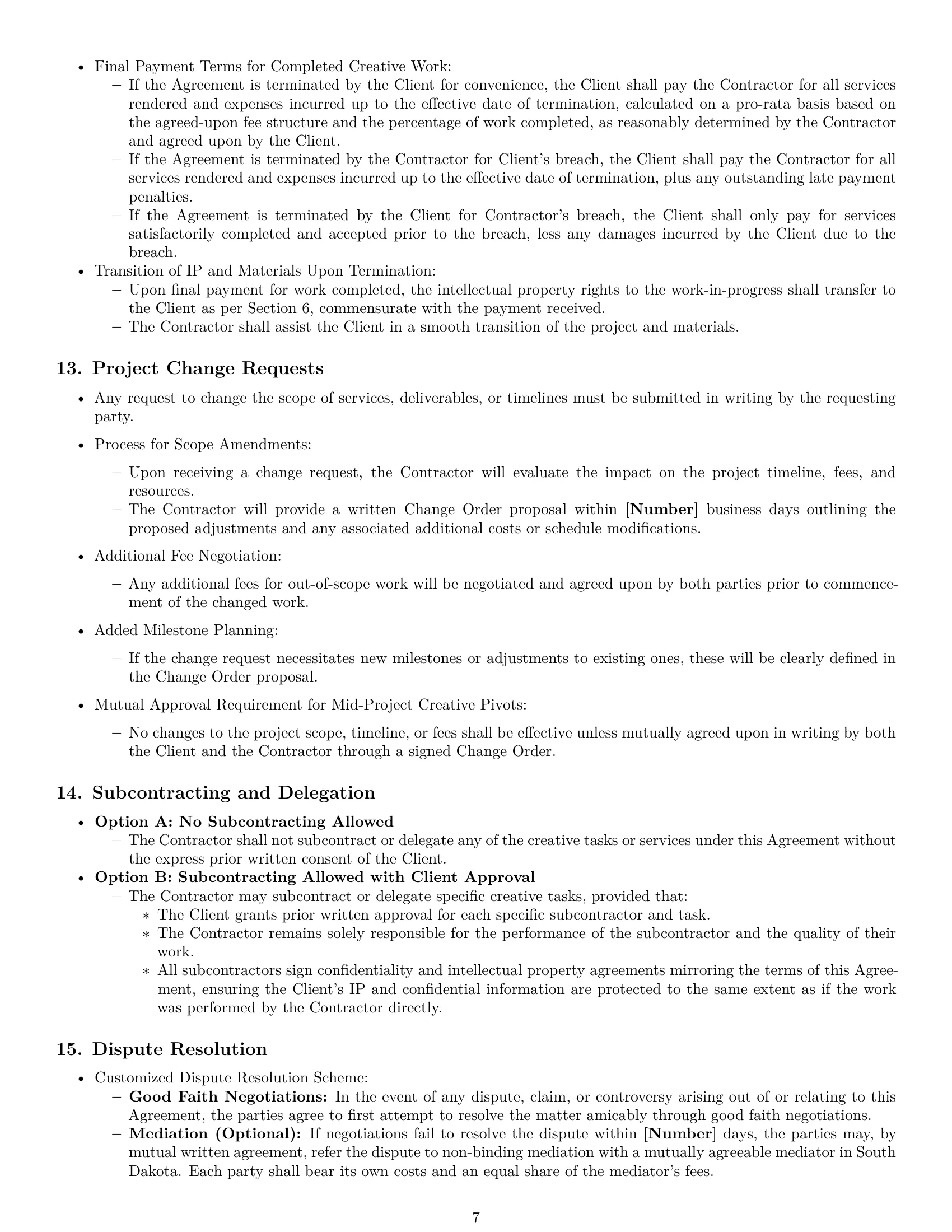 Preview page 7 of Pro South Dakota creative independent contractor agreement template