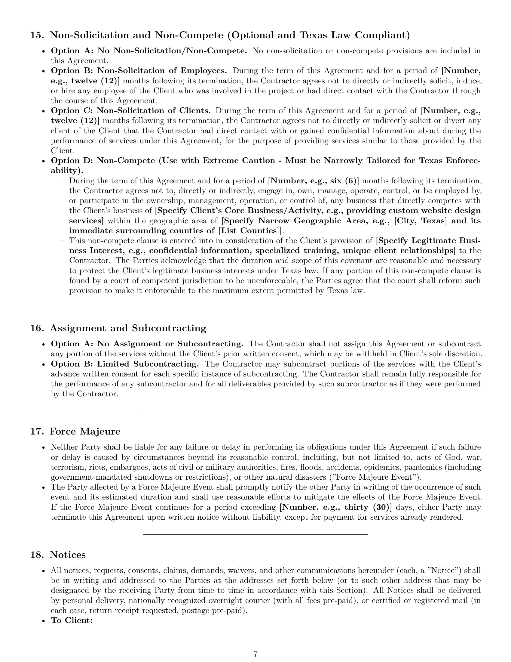 Preview page 7 of Pro Texas creative independent contractor agreement template