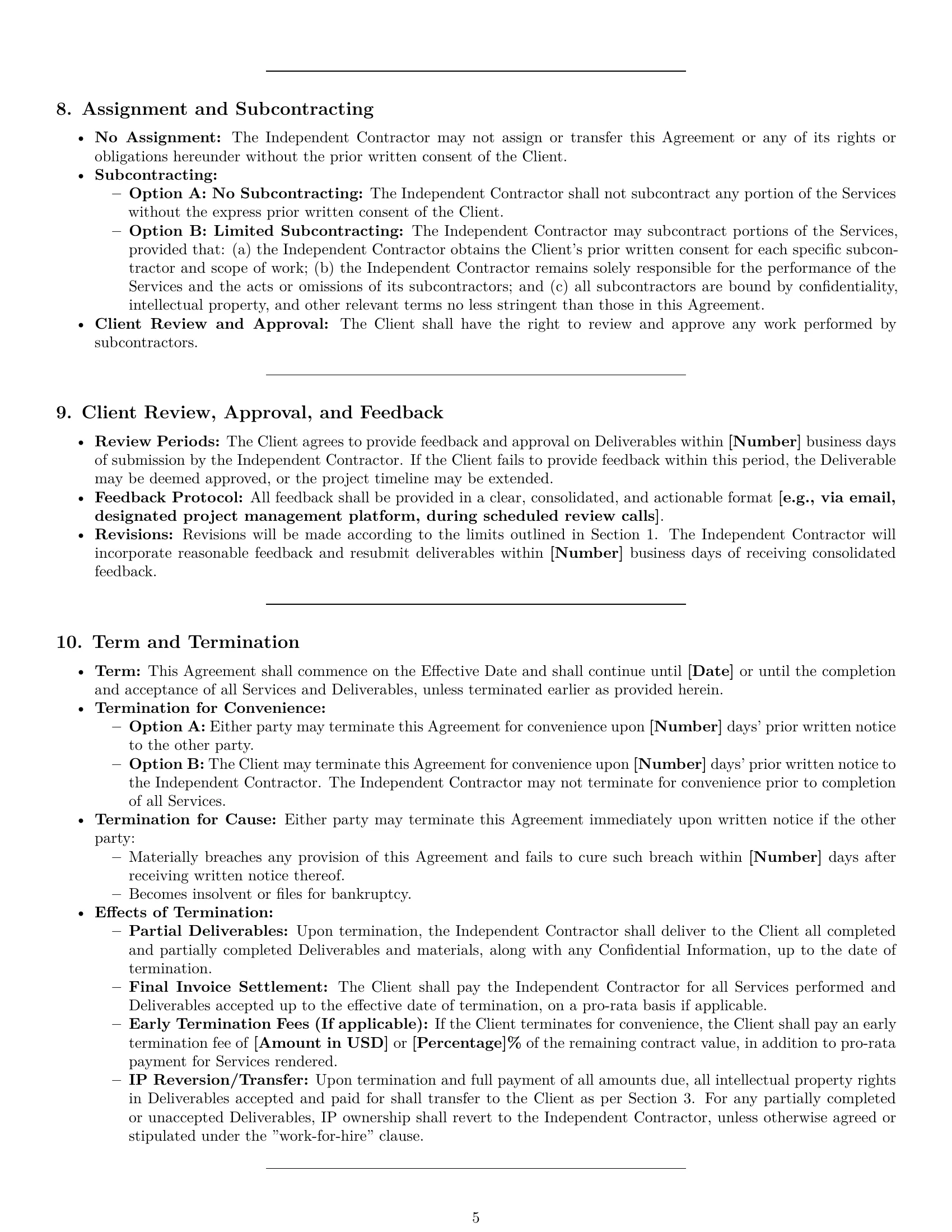 Preview page 5 of Pro Delaware creative independent contractor agreement template