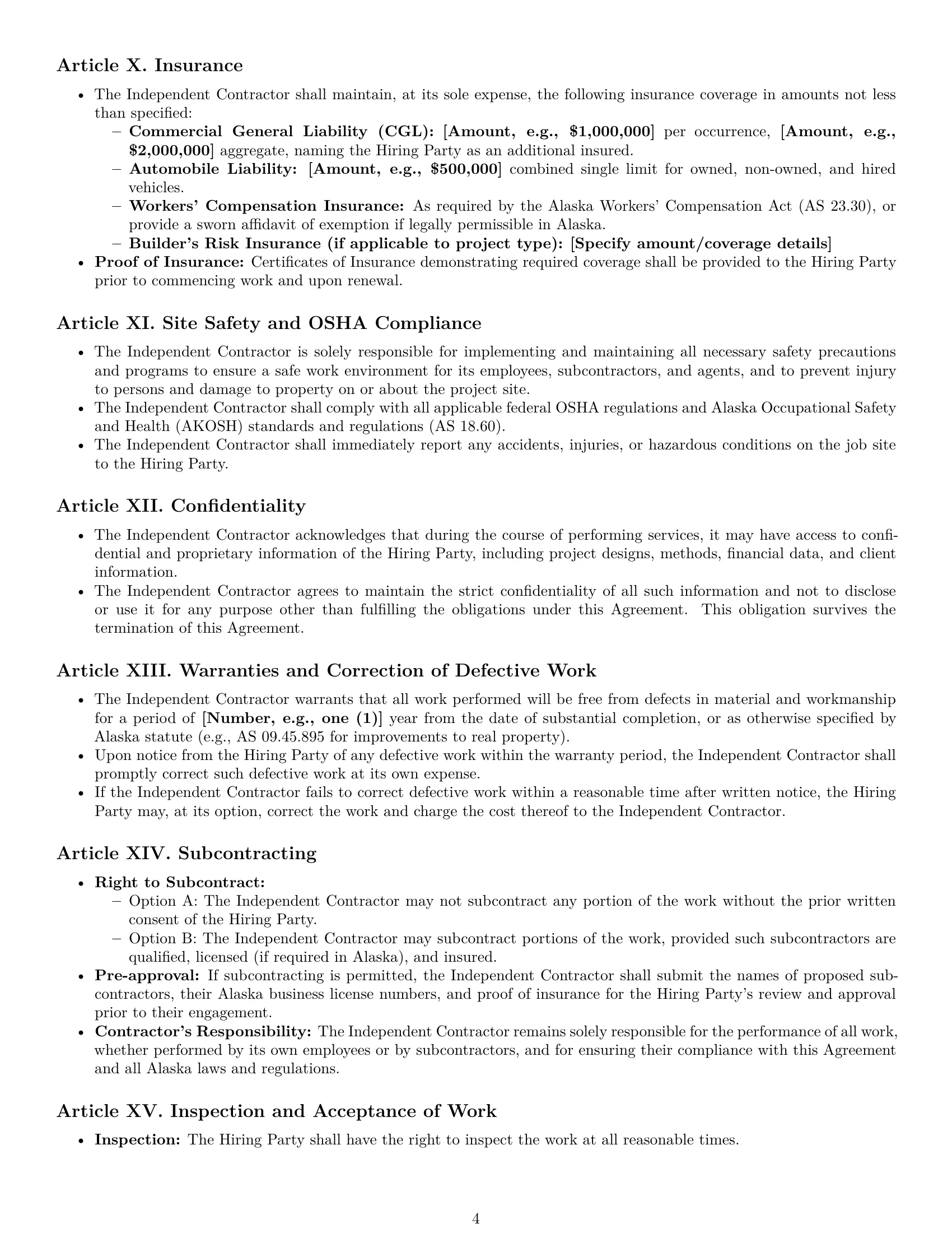 Preview page 4 of Pro Alaska construction independent contractor agreement template