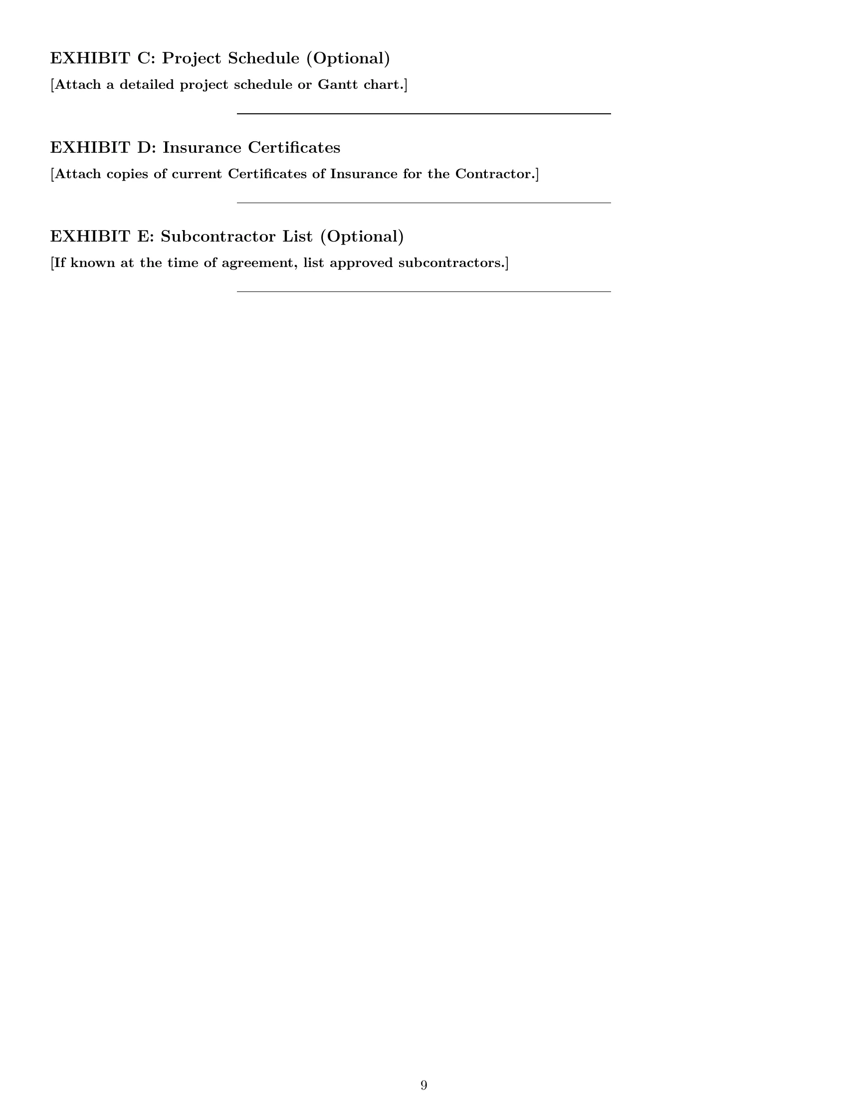 Preview page 9 of Pro Missouri construction independent contractor agreement template