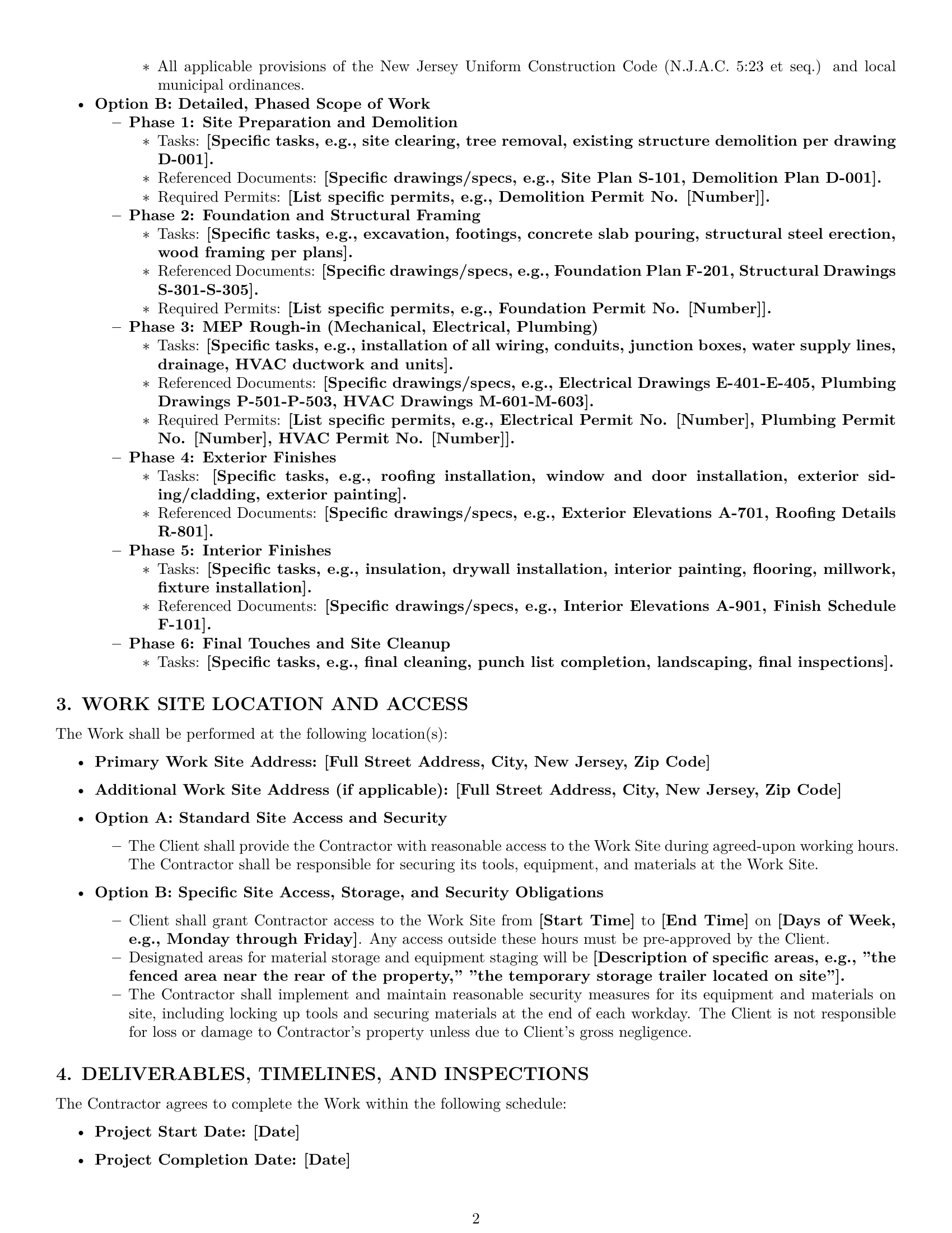 Preview page 2 of Pro New Jersey construction independent contractor agreement template