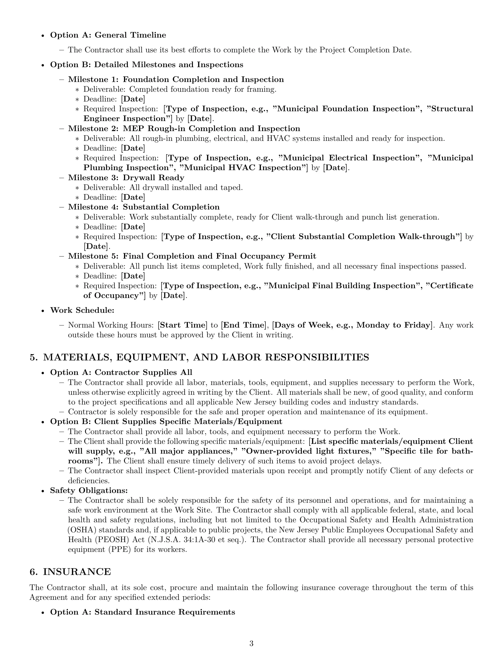 Preview page 3 of Pro New Jersey construction independent contractor agreement template