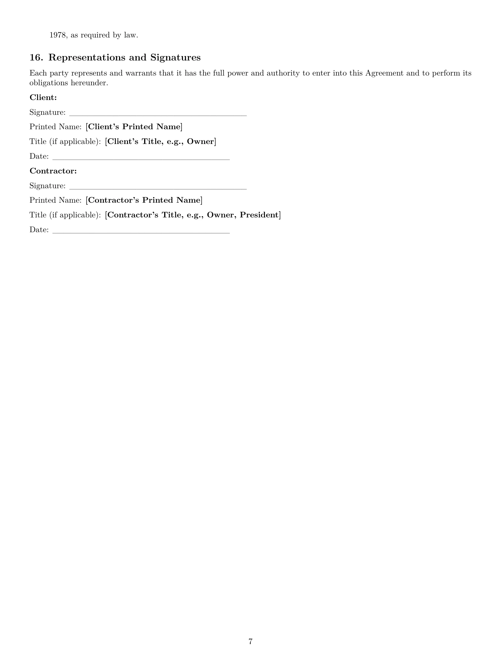 Preview page 7 of Pro Rhode Island construction independent contractor agreement template