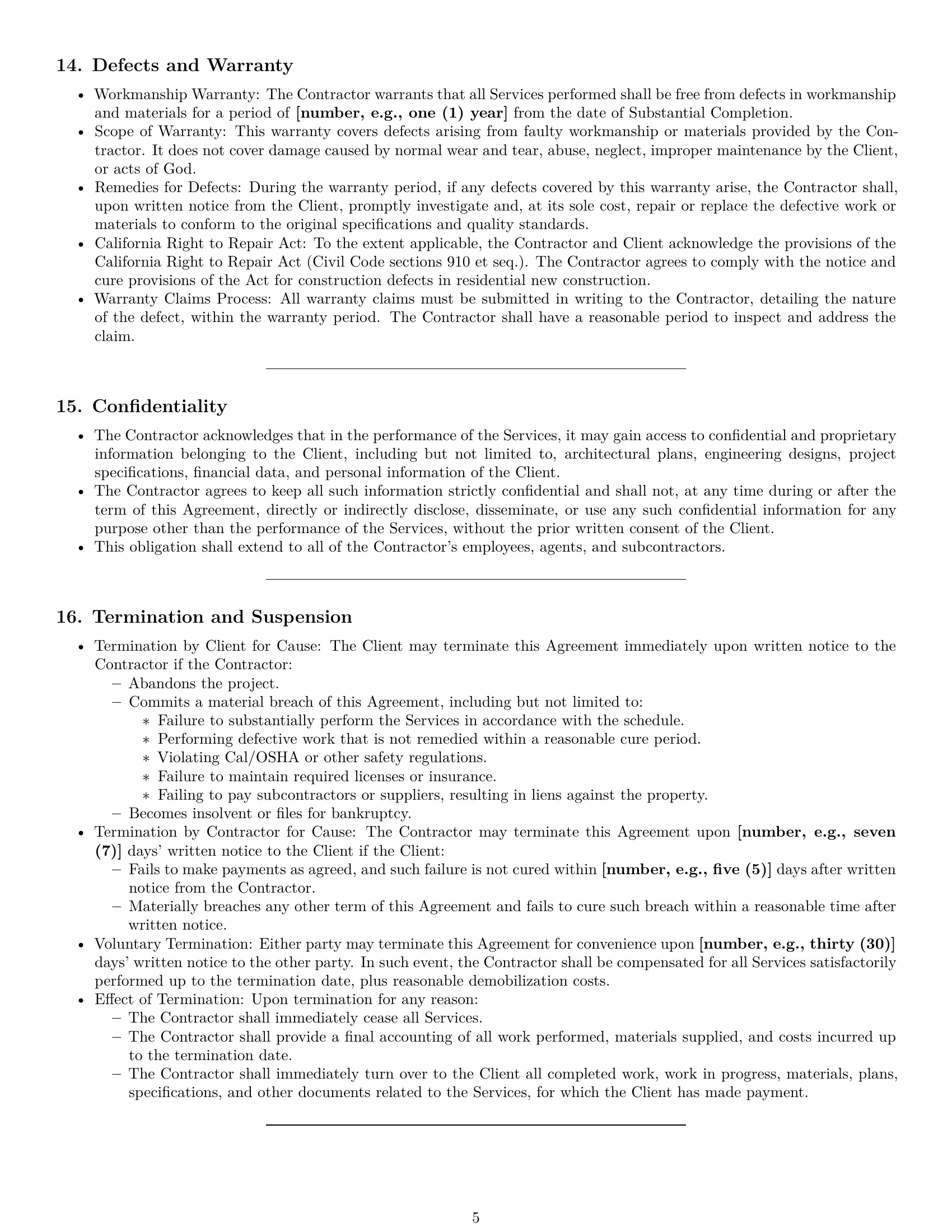 Preview page 5 of Pro California construction independent contractor agreement template