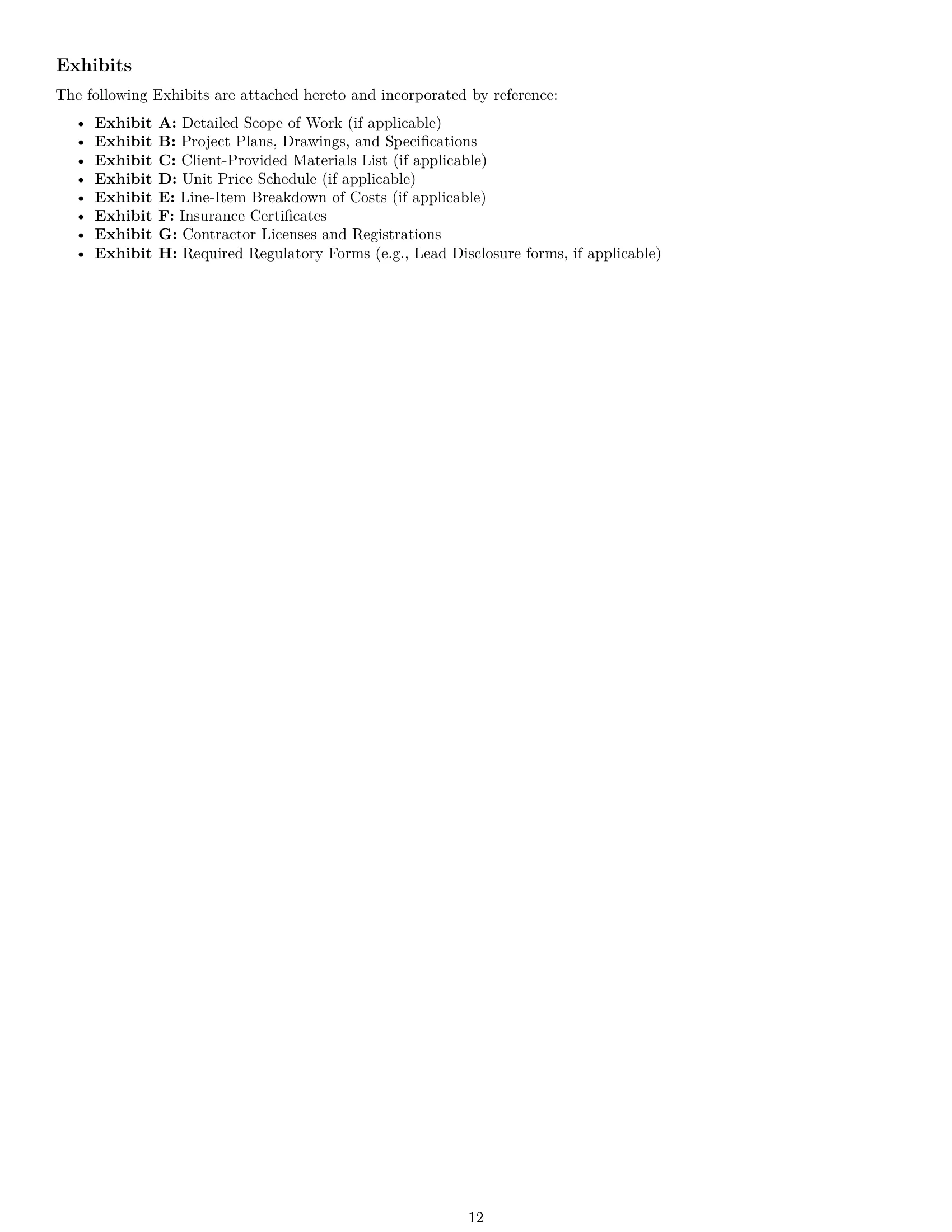 Preview page 12 of Pro Connecticut construction independent contractor agreement template