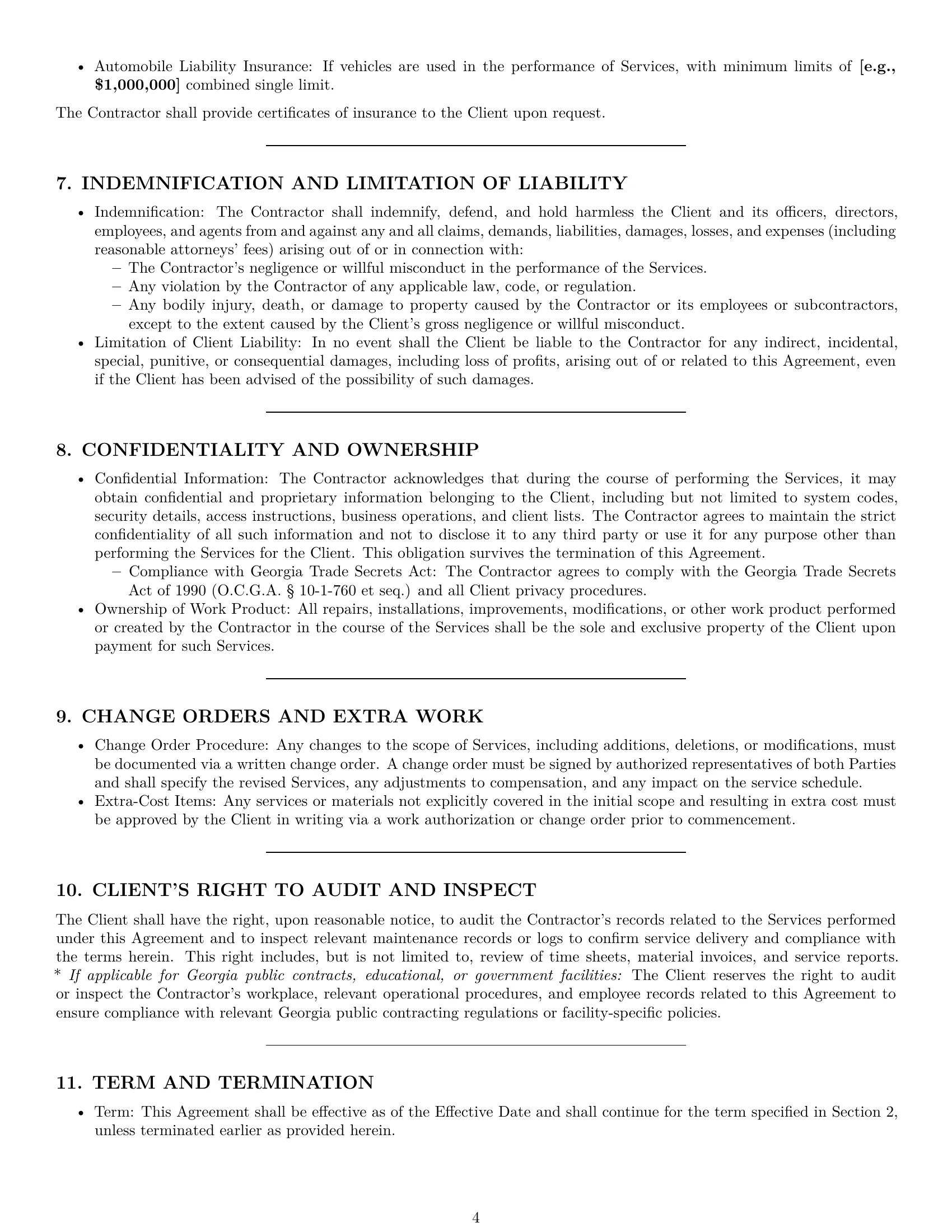 Preview page 4 of Pro Georgia maintenance independent contractor agreement template