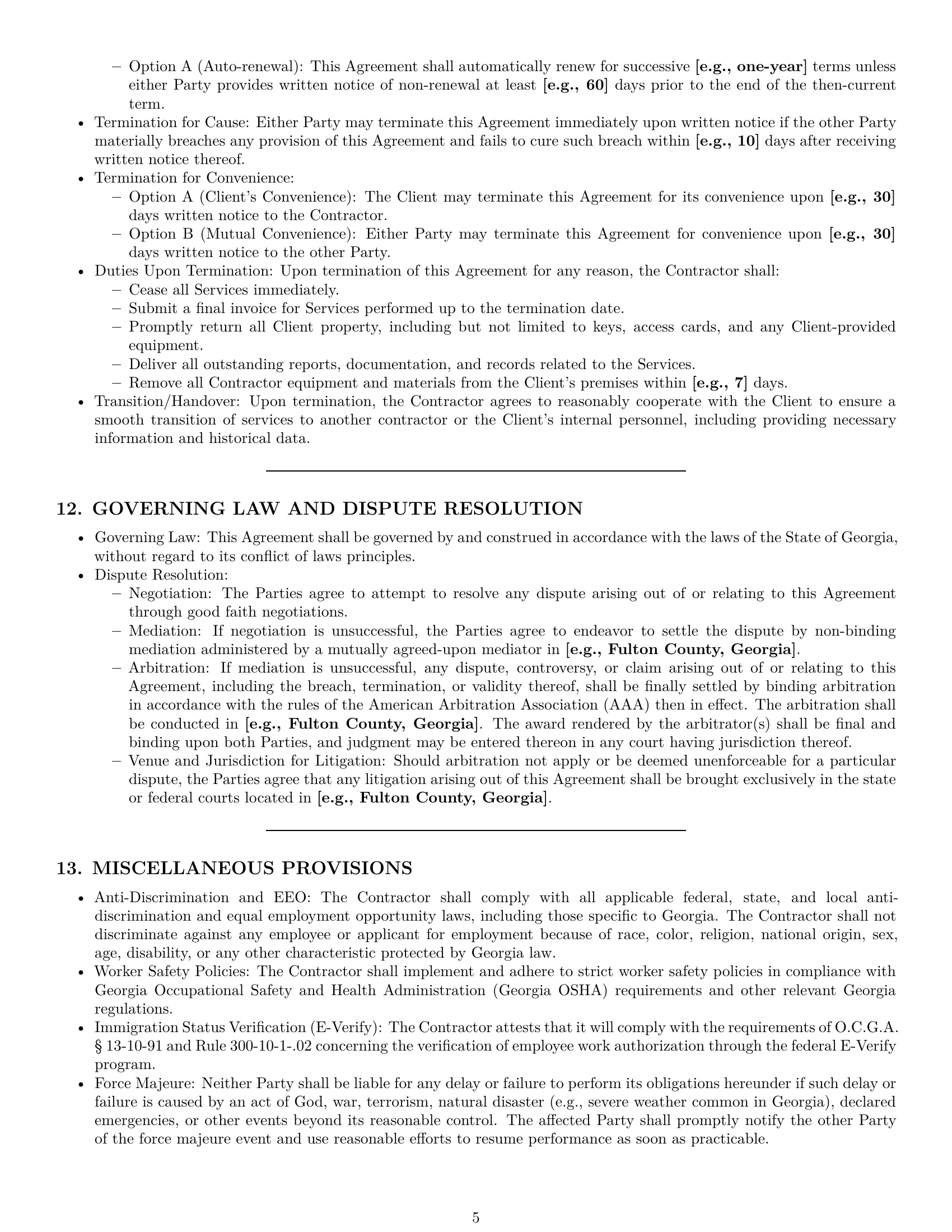 Preview page 5 of Pro Georgia maintenance independent contractor agreement template