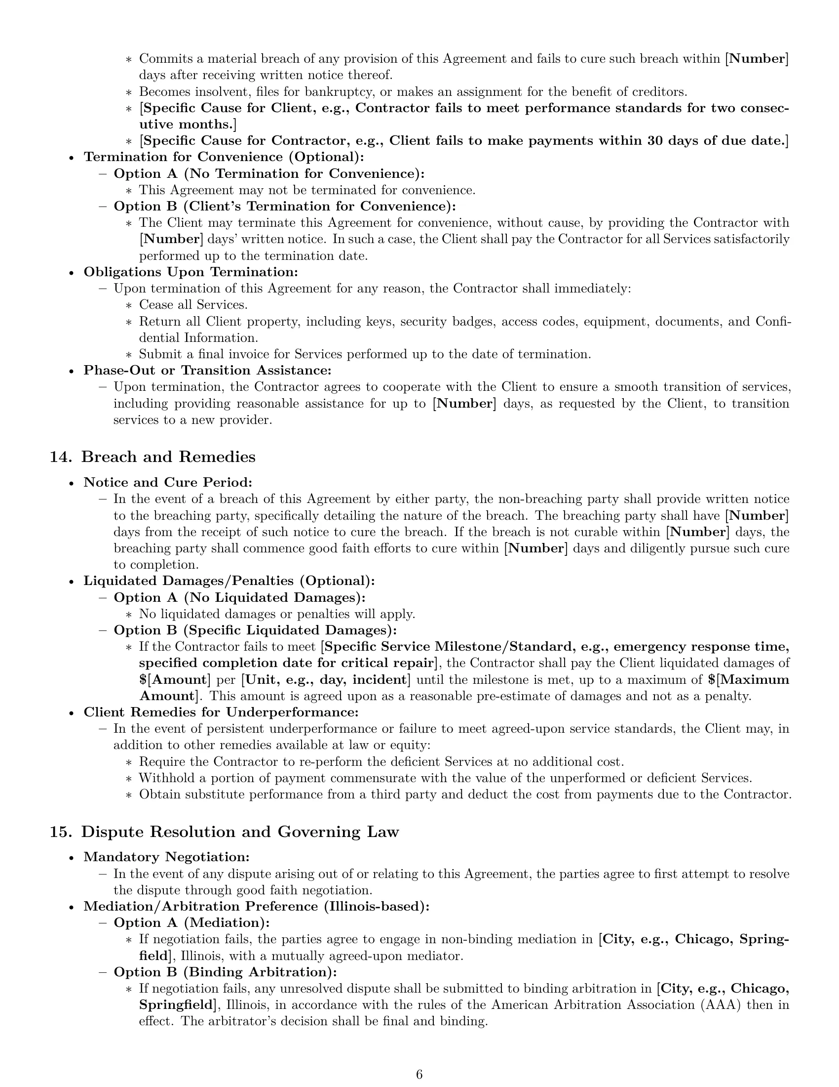Preview page 6 of Pro Illinois maintenance independent contractor agreement template