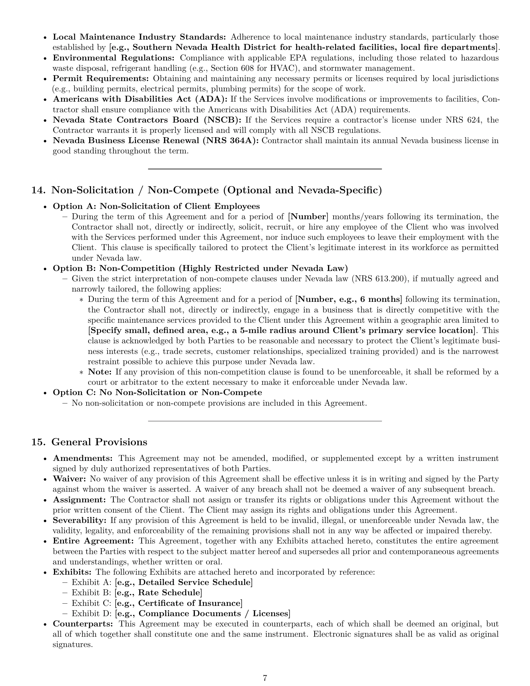 Preview page 7 of Pro Nevada maintenance independent contractor agreement template