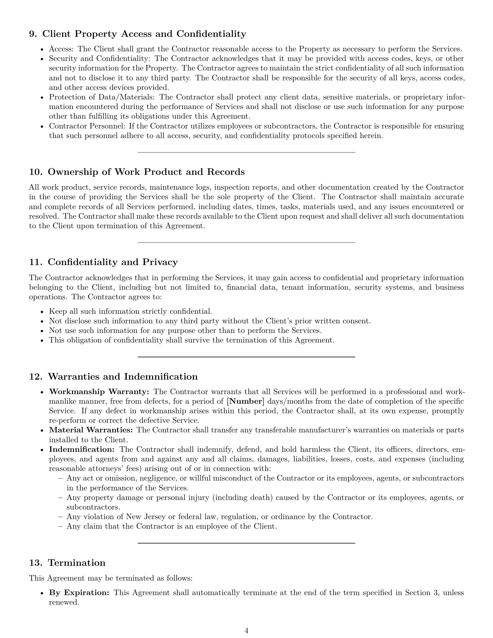 Preview page 4 of Pro New Jersey maintenance independent contractor agreement template