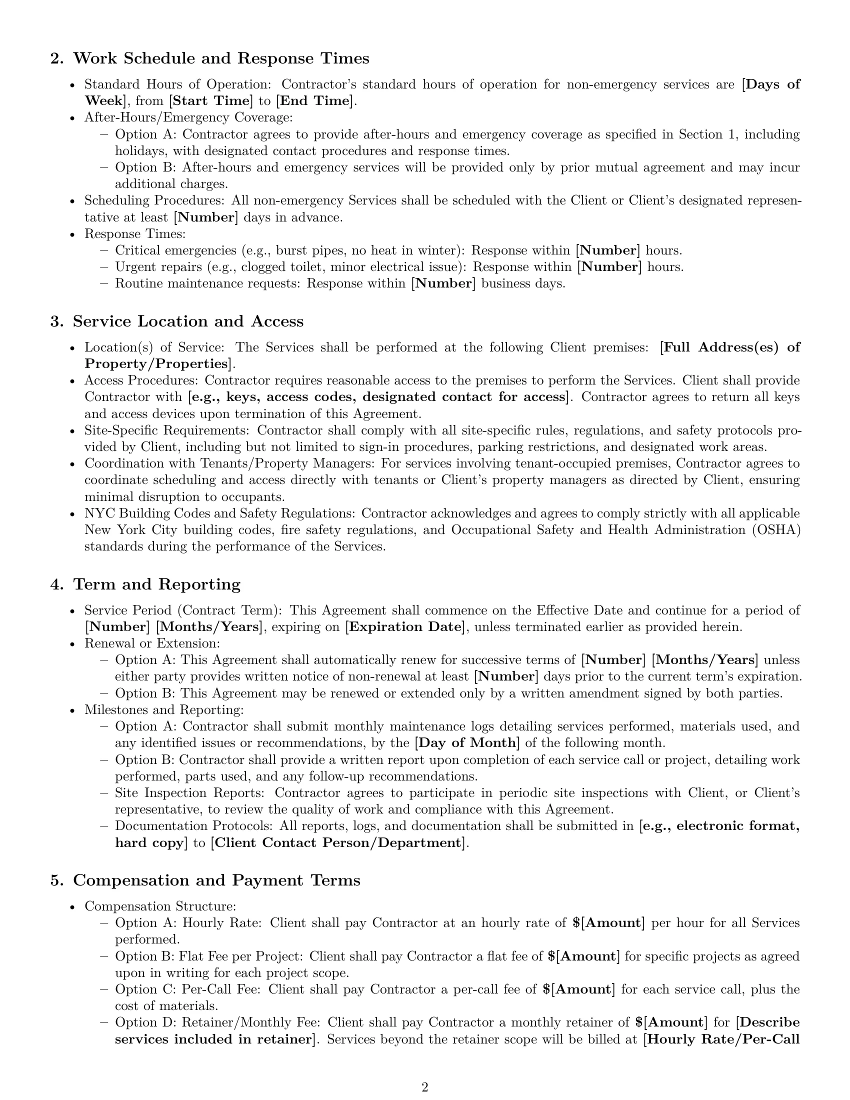 Preview page 2 of Pro New York maintenance independent contractor agreement template
