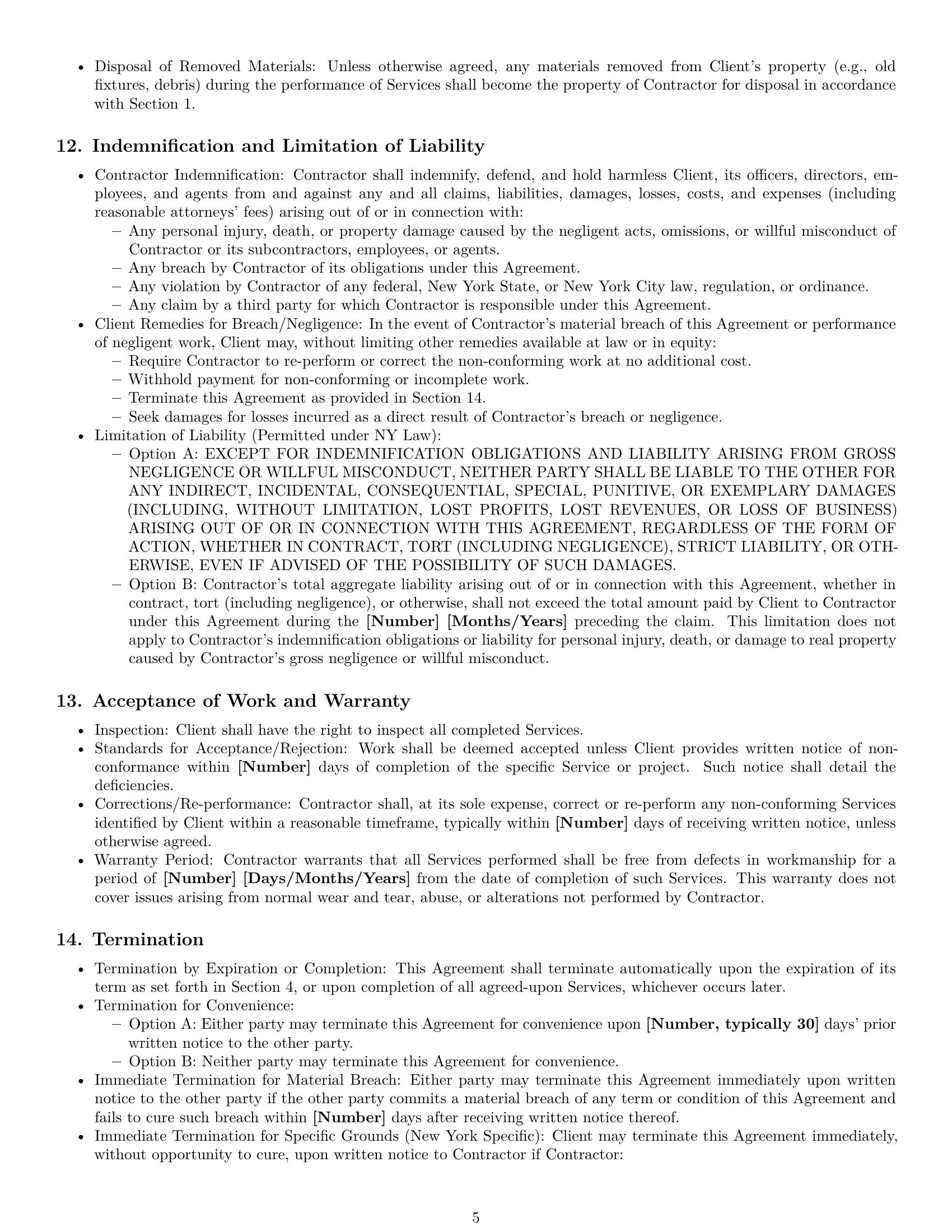 Preview page 5 of Pro New York maintenance independent contractor agreement template