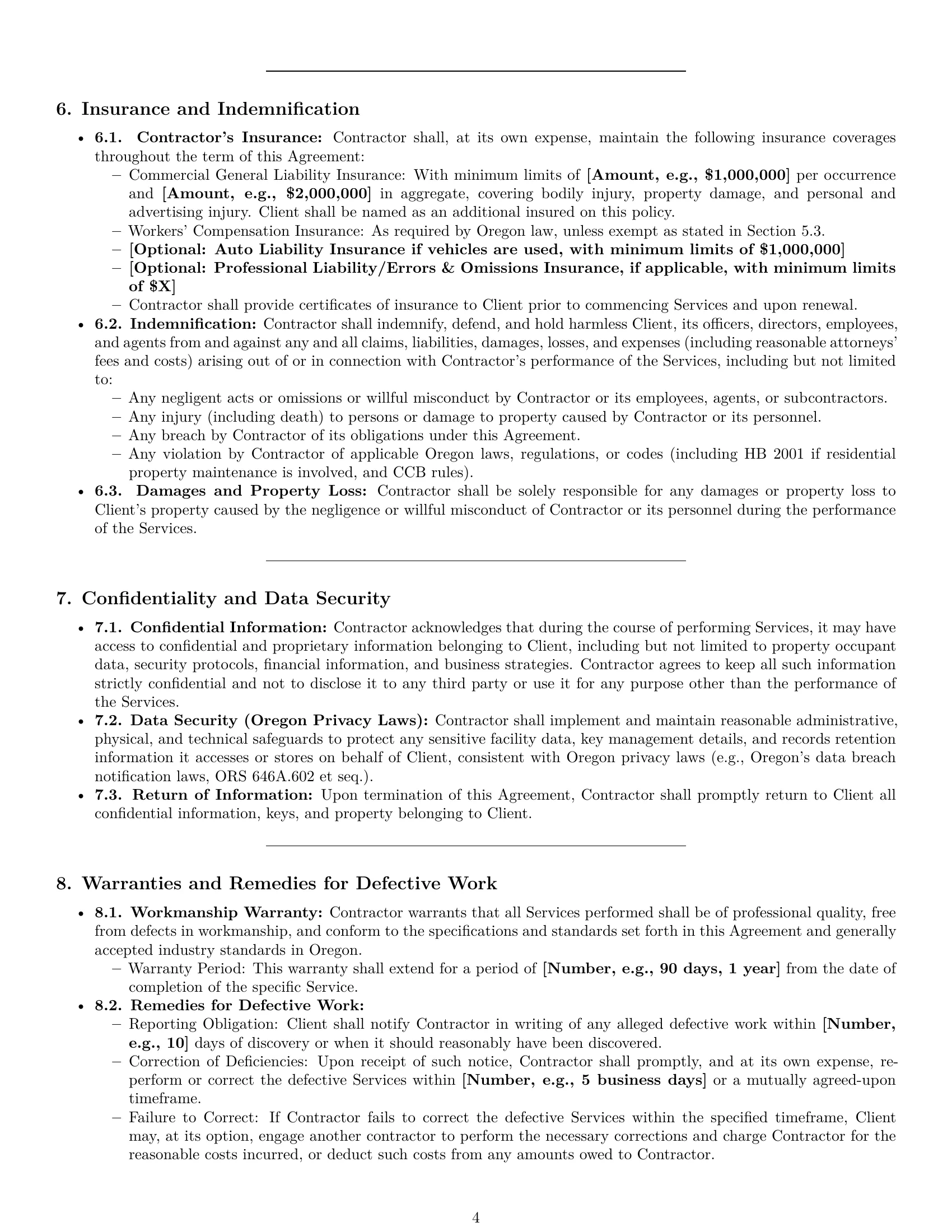 Preview page 4 of Pro Oregon maintenance independent contractor agreement template