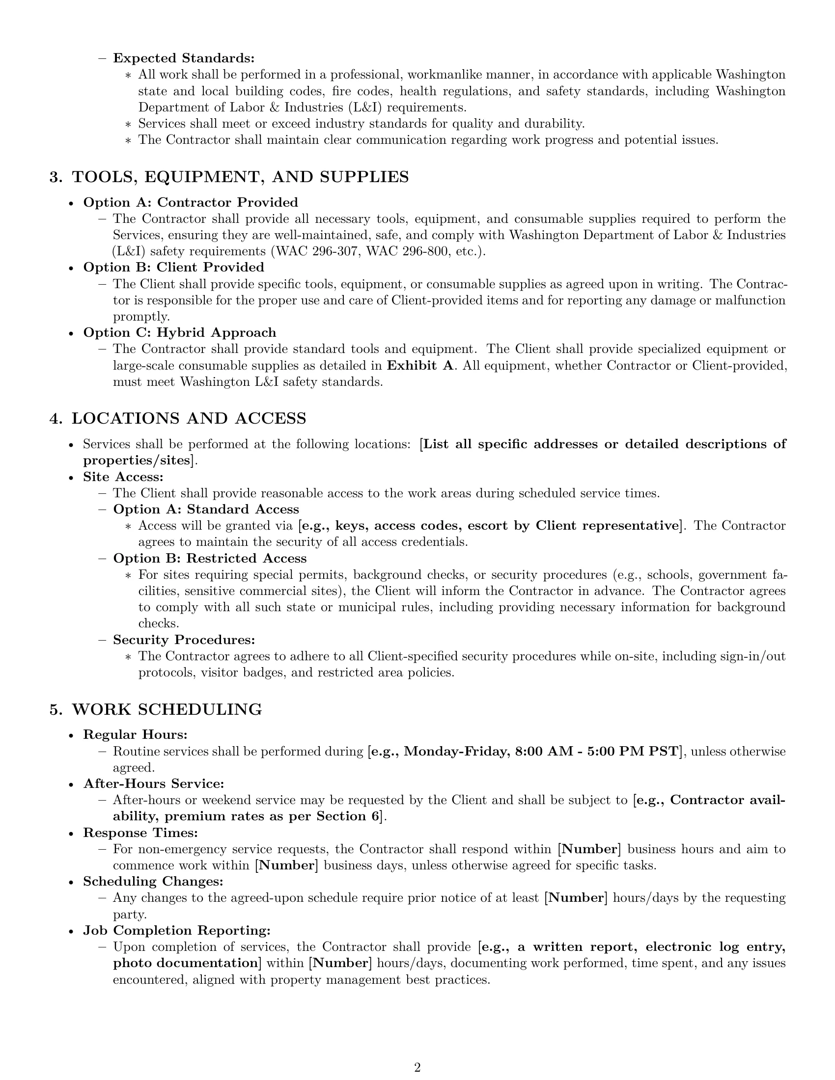 Preview page 2 of Pro Washington maintenance independent contractor agreement template