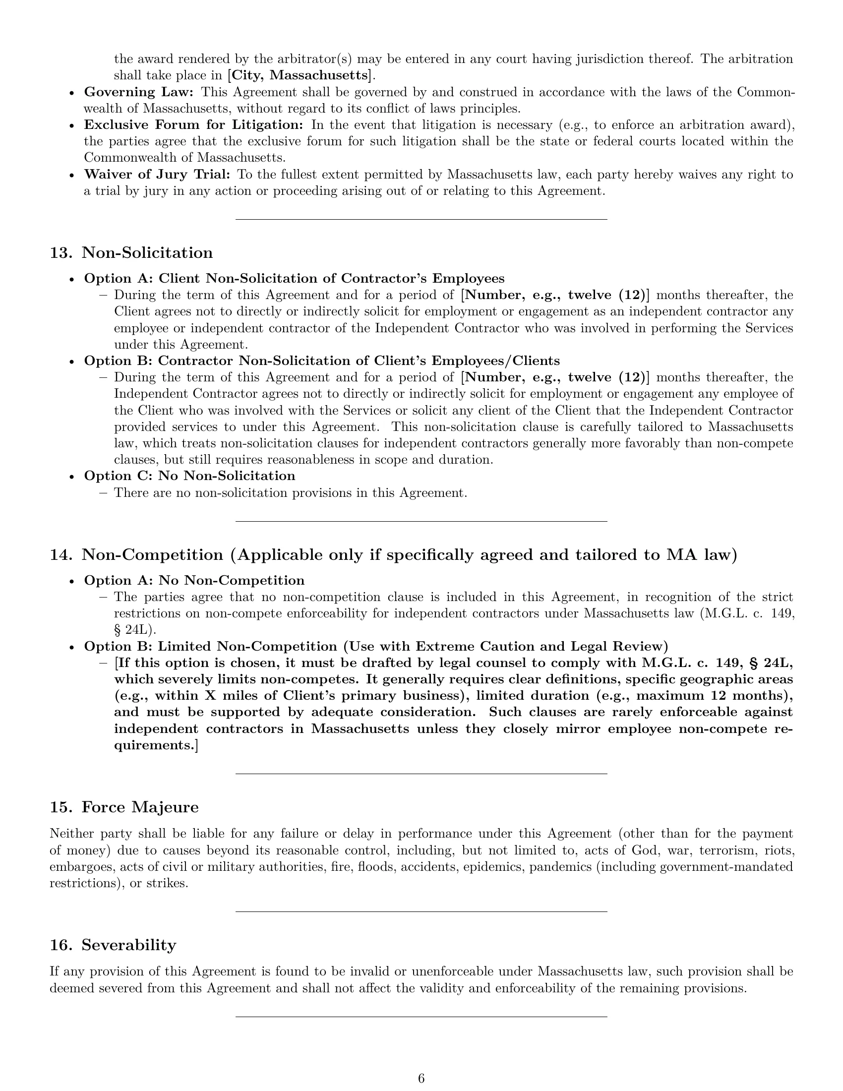 Preview page 6 of Pro Massachusetts accounting independent contractor agreement template