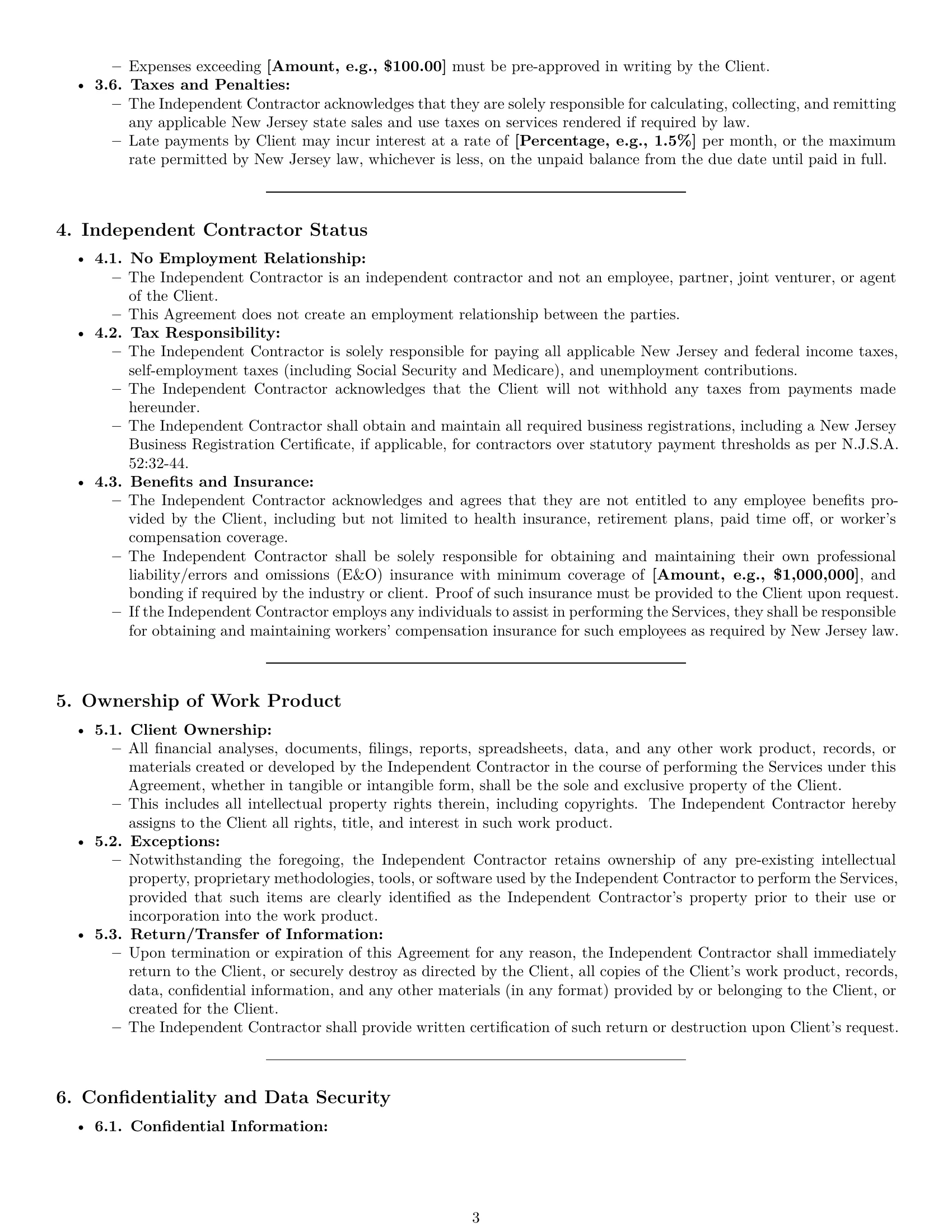 Preview page 3 of Pro New Jersey accounting independent contractor agreement template